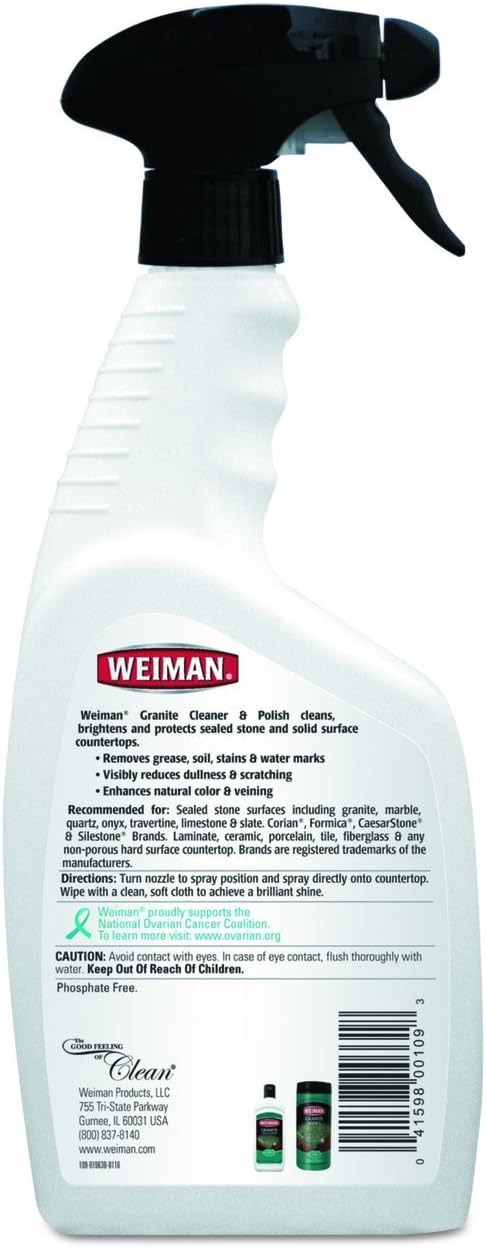 Weiman Disinfectant Granite Daily Clean & Shine, 24 Fl Oz (Pack of 1)