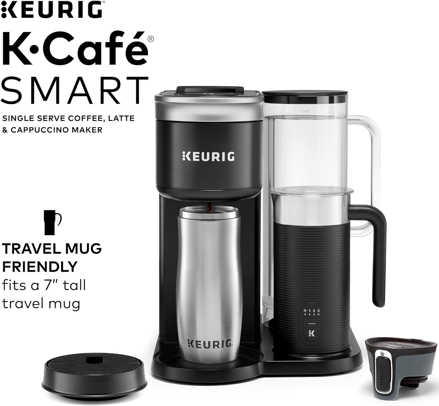 Keurig K-Cafe K-Duo Single Serve Coffee, Latte and Cappuccino Maker, 32 K-Cup Pods, Dark Charcoal