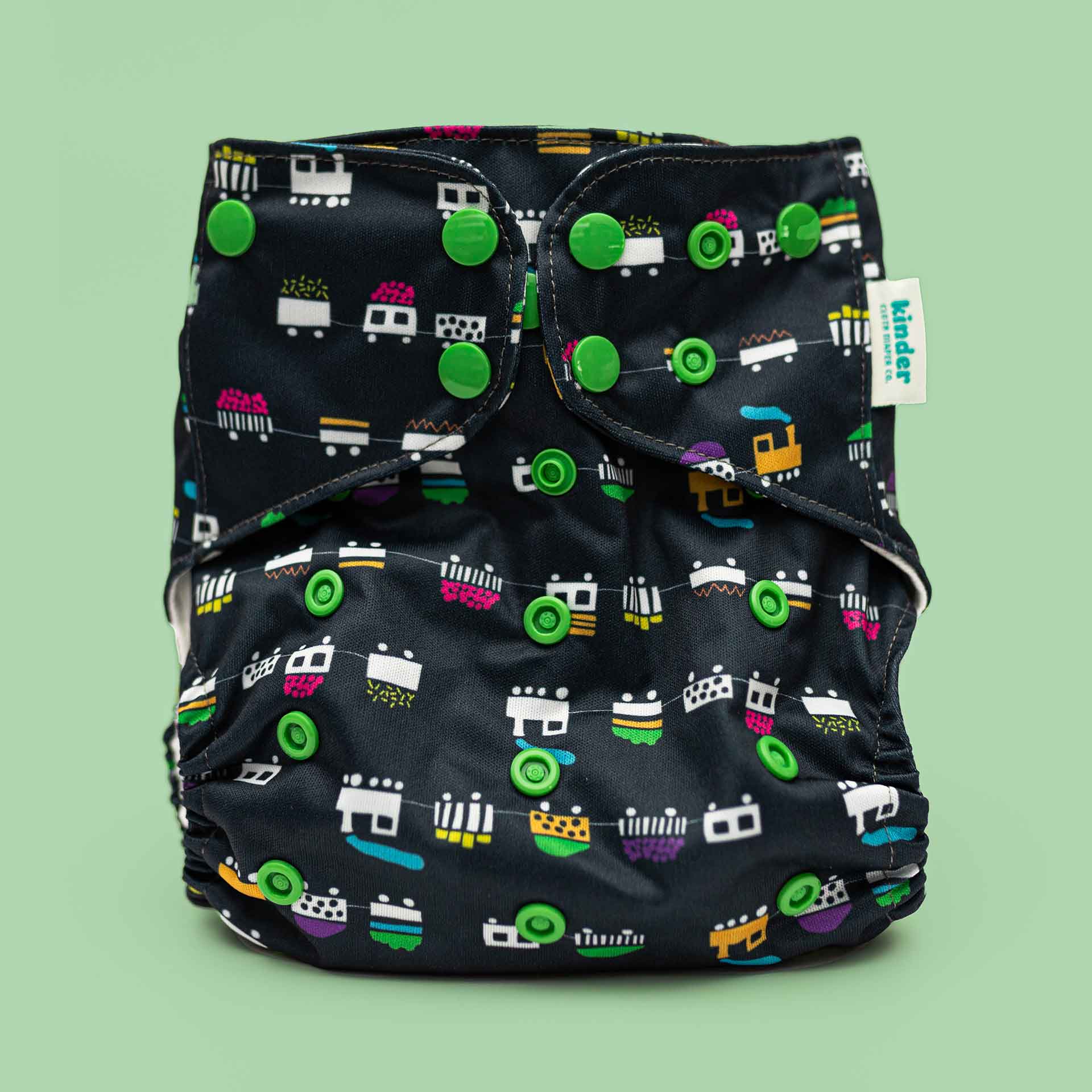 Kinder Cloth Diaper Co. Patterned Basics Pocket Cloth Diaper with Athletic Wicking Jersey