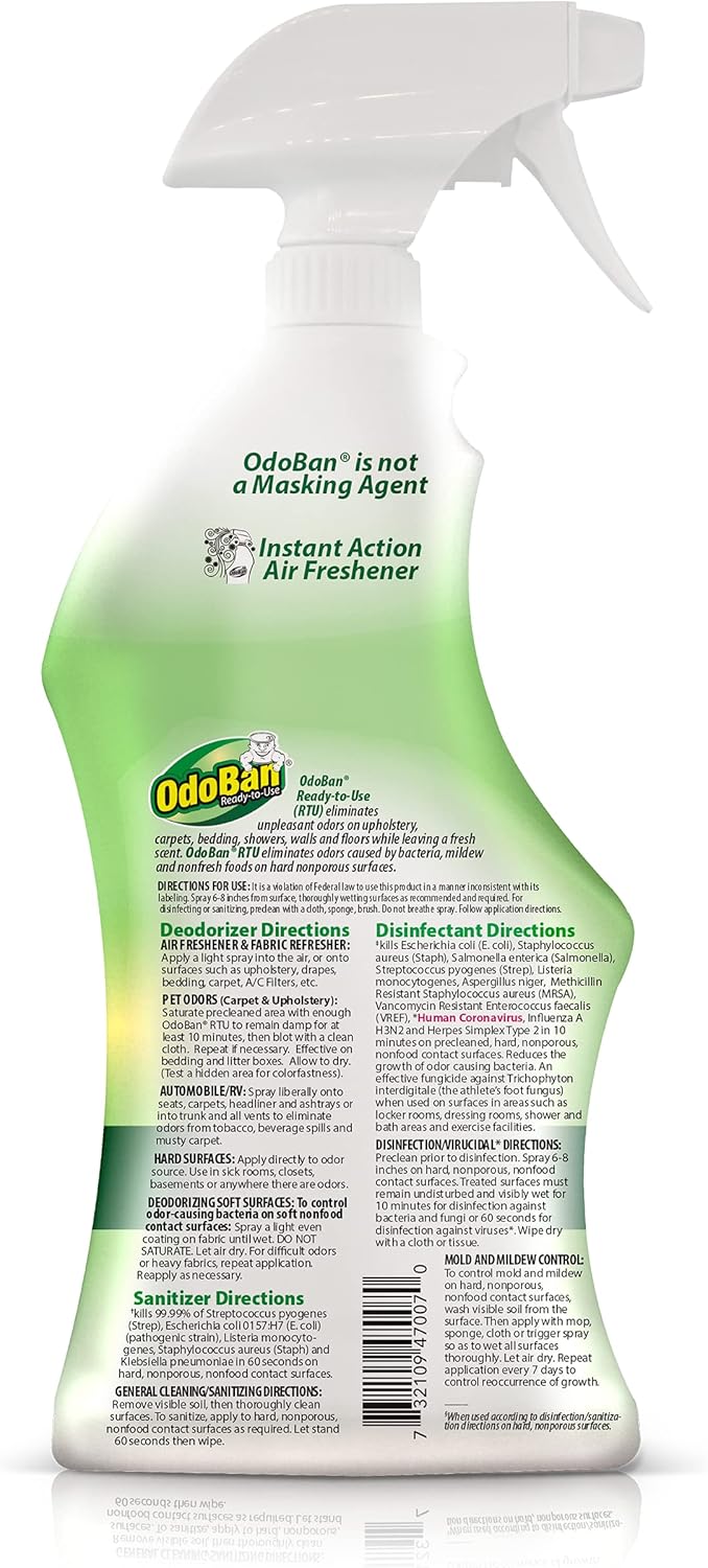OdoBan Disinfectant Concentrate and Odor Eliminator, 2 Gallons, Cotton Breeze Scent