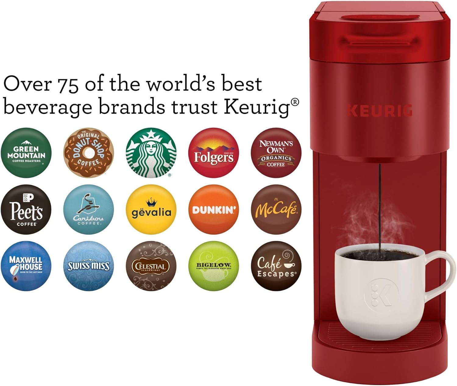 Keurig K-Slim Single Serve K-Cup Pod Coffee Maker, Multistream Technology, 3 Brew Sizes, Slim and Sleek Design, 46oz Removable Reservoir, Black