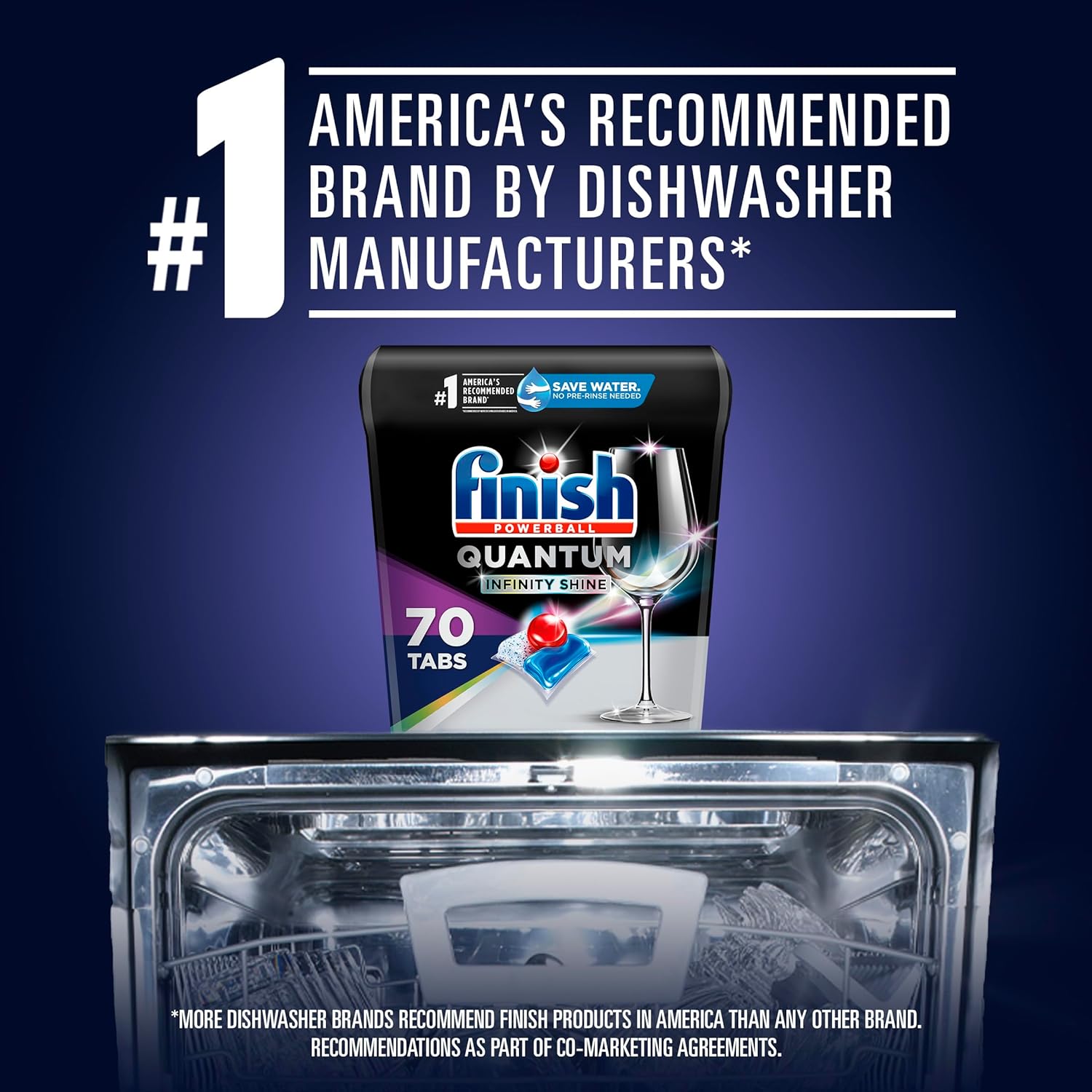 FINISH Quantum Infinity Shine, Dishwasher Pods, Dishwasher Detergent Liquid, Dishwasher Soap, Advanced Clean & Shine, 70ct Dishwasher Tablets