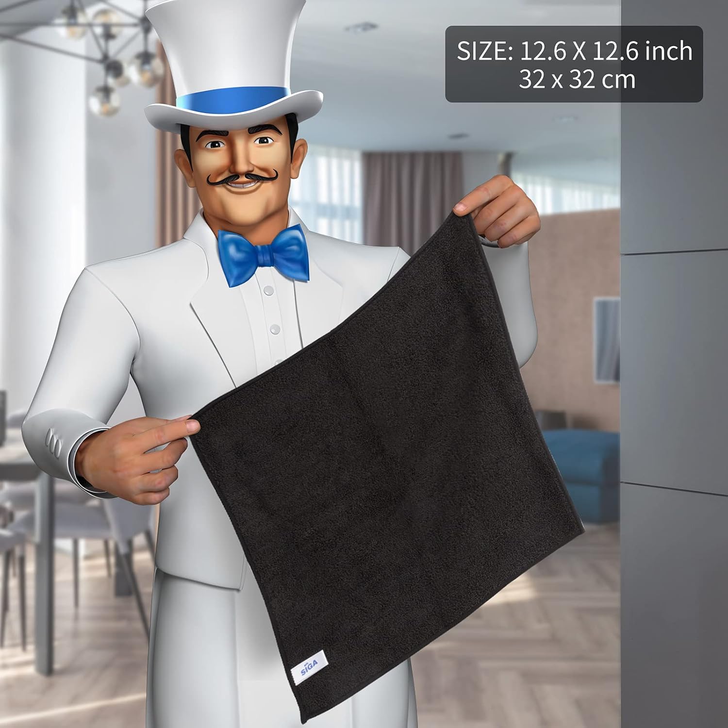 MR.SIGA Microfiber Cleaning Cloth,Pack of 12,Size:12.6