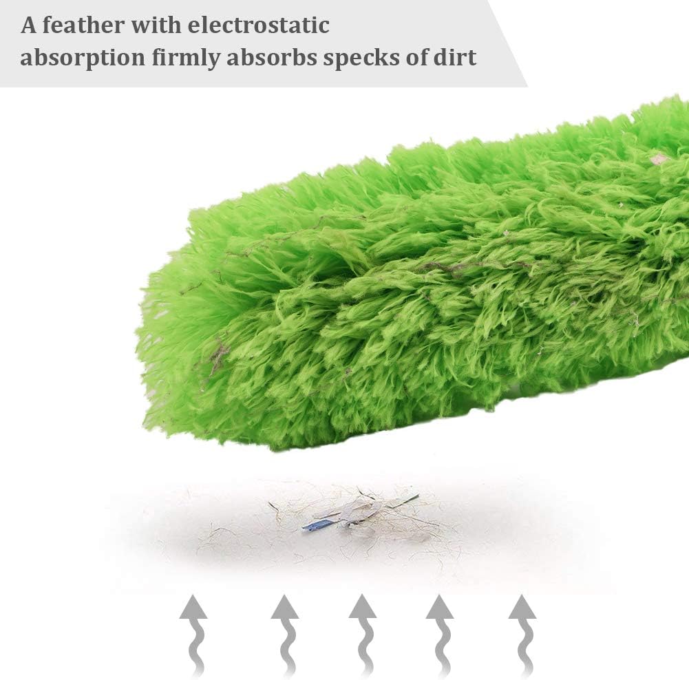 DELUX Microfiber Feather Duster Extendable Duster with 100 inches Extra Long Pole, Bendable Head & Long Handle Dusters for Cleaning Ceiling Fan, High Ceiling, Blinds, Furniture & Cars Gray