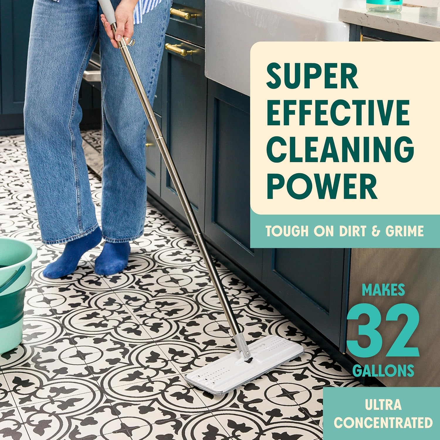 Aunt Fannie's Ultra Concentrated Floor Cleaner Vinegar Wash, Multi-Surface Floor Cleaner For Mopping, Makes 16 Gallons, Eucalyptus Scent, 32 oz. (Pack of 1), Packaging May Vary
