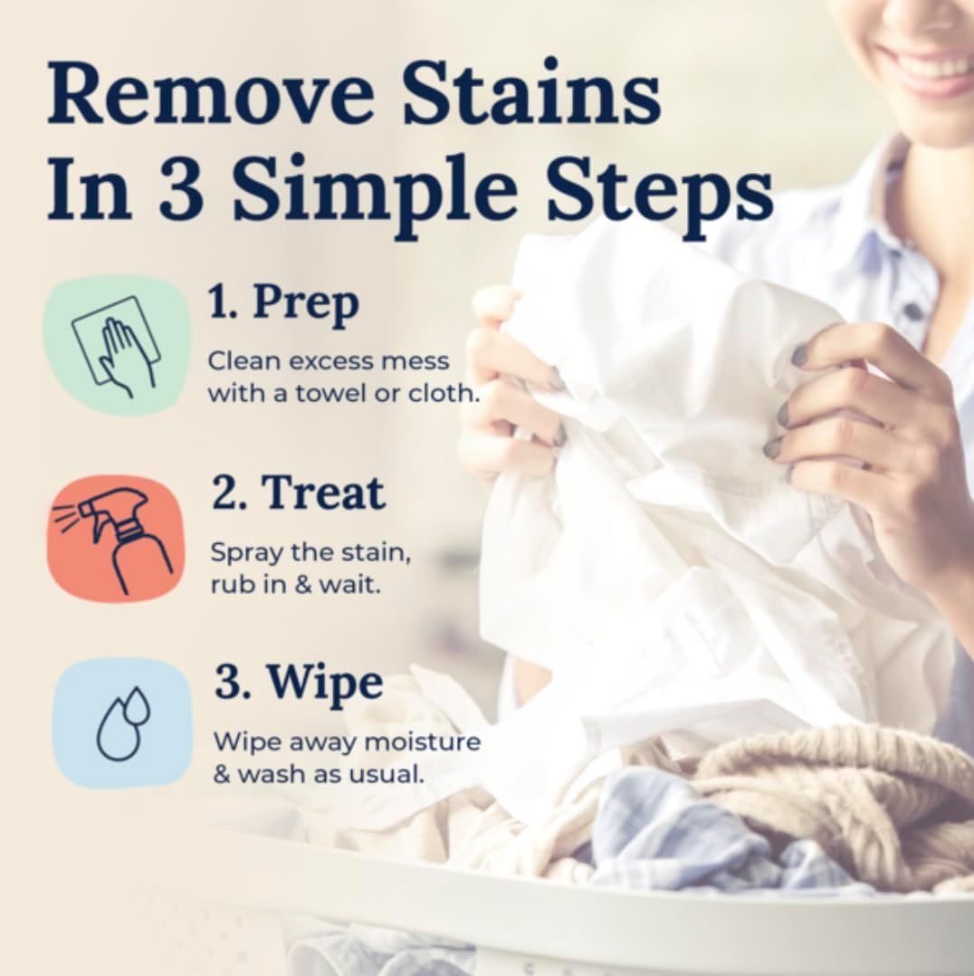 Miss Mouth's Messy Eater Stain Treater Spray - 4oz Stain Remover - Newborn & Baby Essentials - No Dry Cleaning Food, Grease, Coffee Off Laundry, Underwear, Fabric