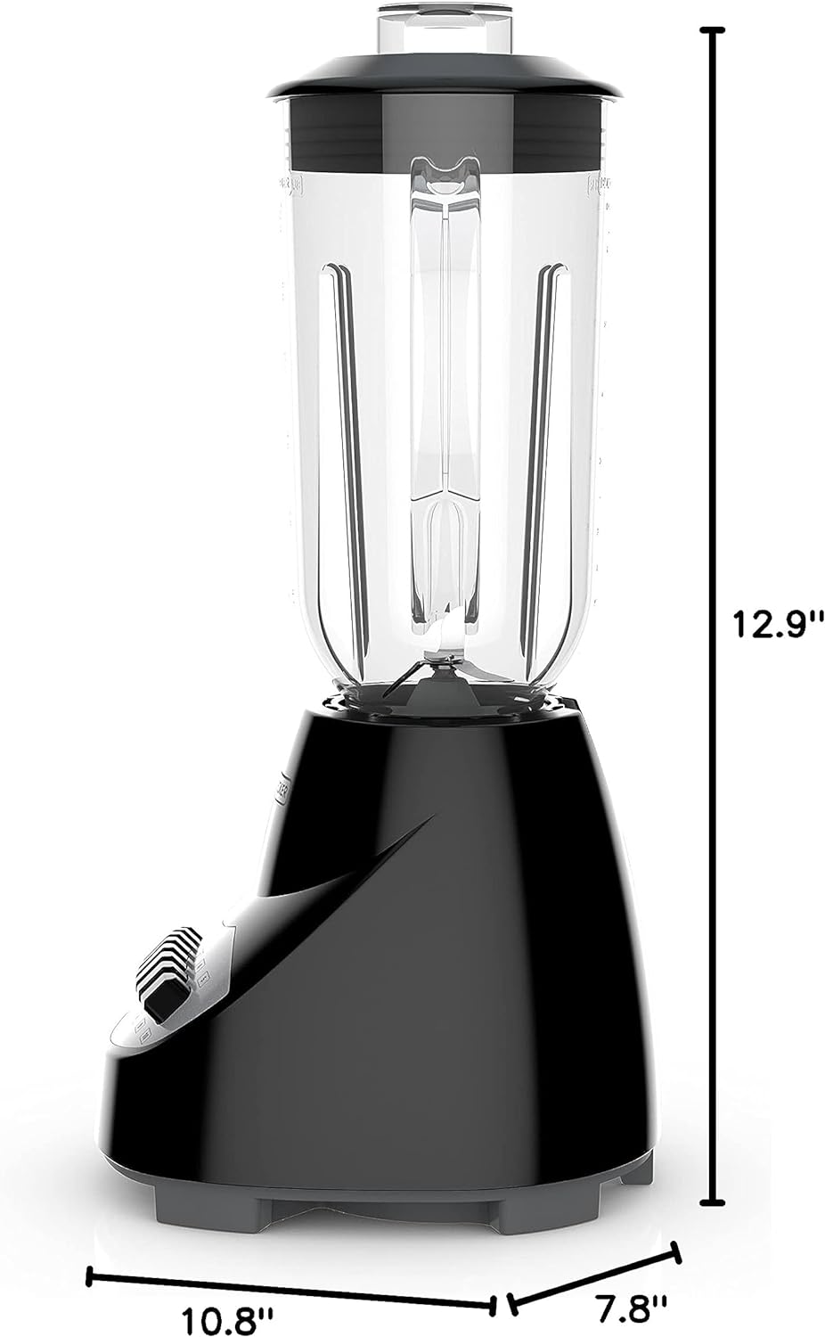 BLACK+DECKER 10-Speed Countertop Blender, BL2010BP, 6-Cup Plastic Jar, Dishwasher-Safe, Stainless Steel, Suction Feet