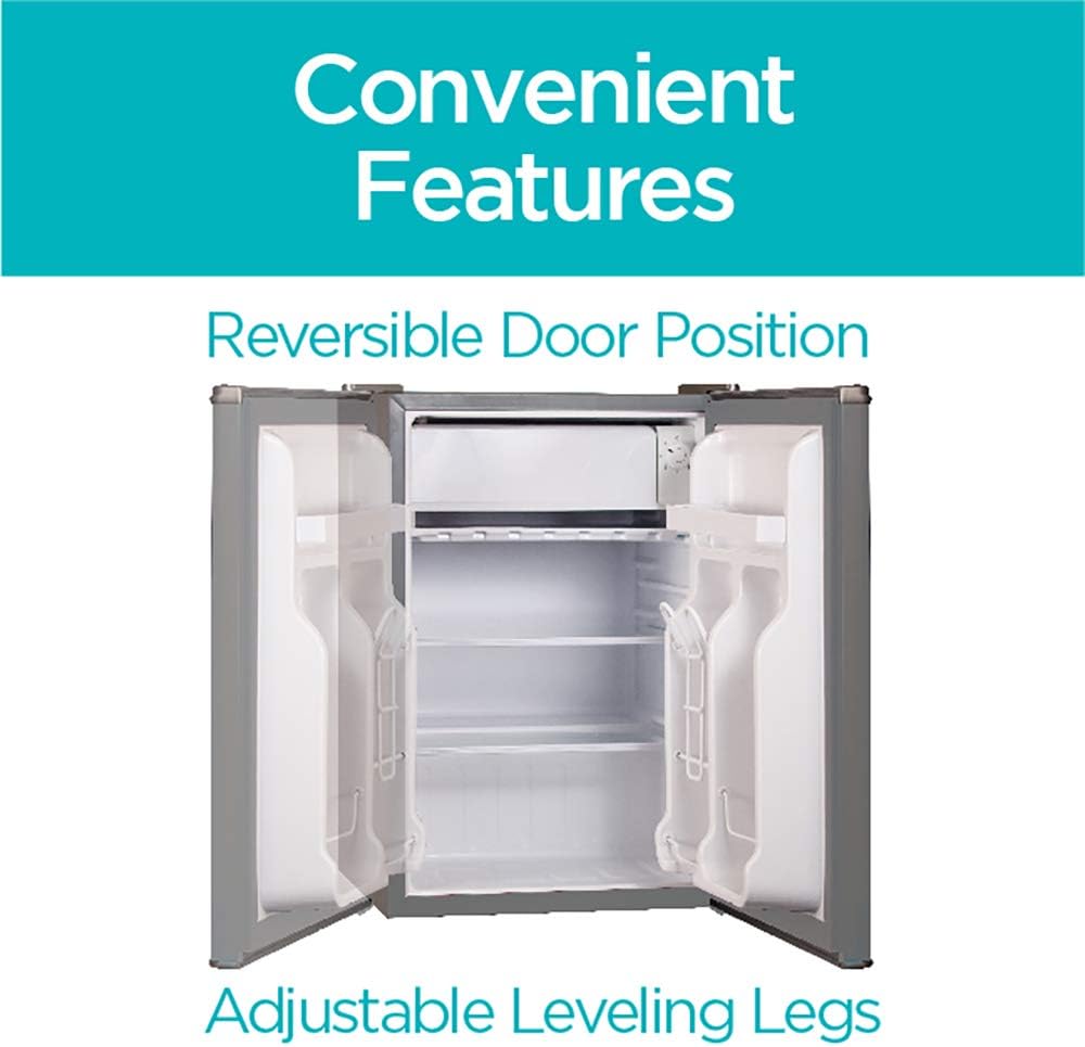 BLACK+DECKER BCRK17B Compact Refrigerator Energy Star Single Door Mini Fridge with Freezer, 1.7 Cubic Feet, Black