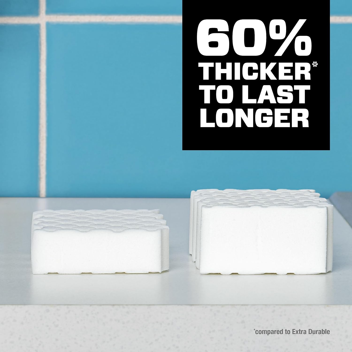 Mr. Clean Magic Eraser Ultra Thick Multi Purpose Cleaner, Magic Eraser Sponge Multi Surface Cleaner, 5ct