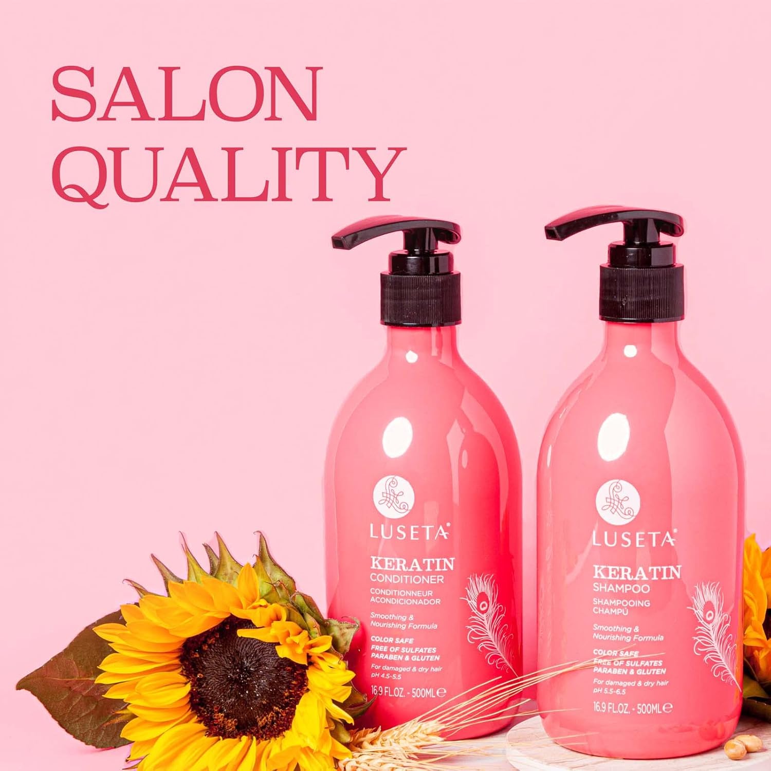 Luseta Biotin Shampoo and Conditioner for HairGrowth - Thickening Shampoo for Thinning Hair andHair Loss - Infused with Argan Oil to Repair DamagedDry Hair - Sulfate Free Paraben Free-2 x 16.9 fl oz