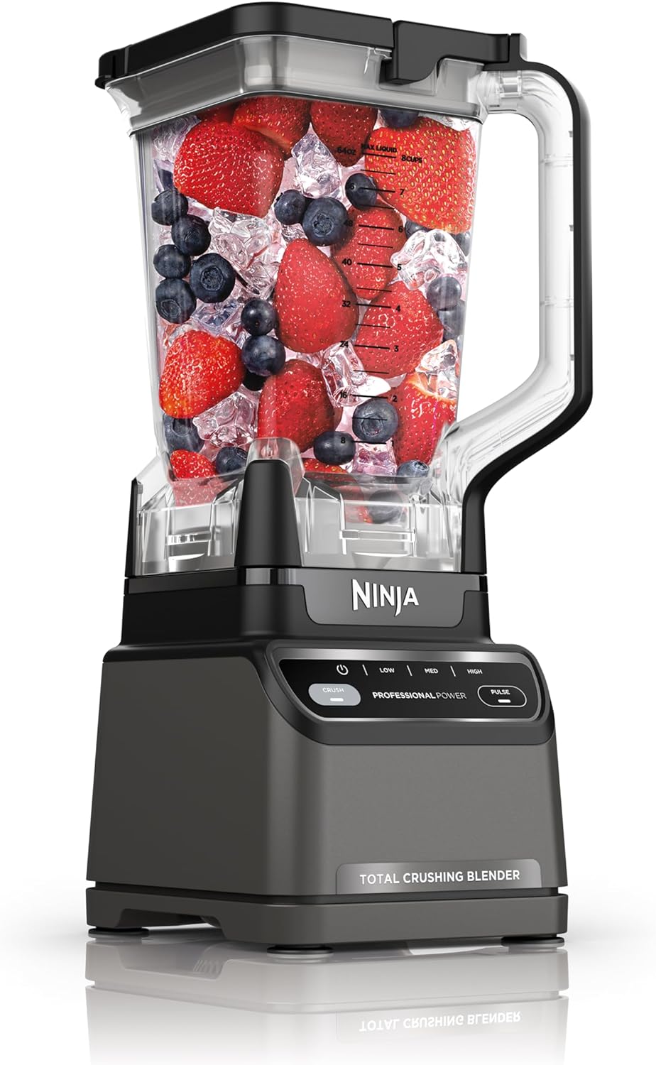 Ninja Blender, For-Smoothies, Salsa, Shakes, Slush, and-Frozen Drinks, Blender, Pitcher, and-Lid, Blender for-Kitchen, Crushes Ice, Fruit, and-Veggies, 1000-Watt, Dishwasher Safe, Black, NJ601AMZ