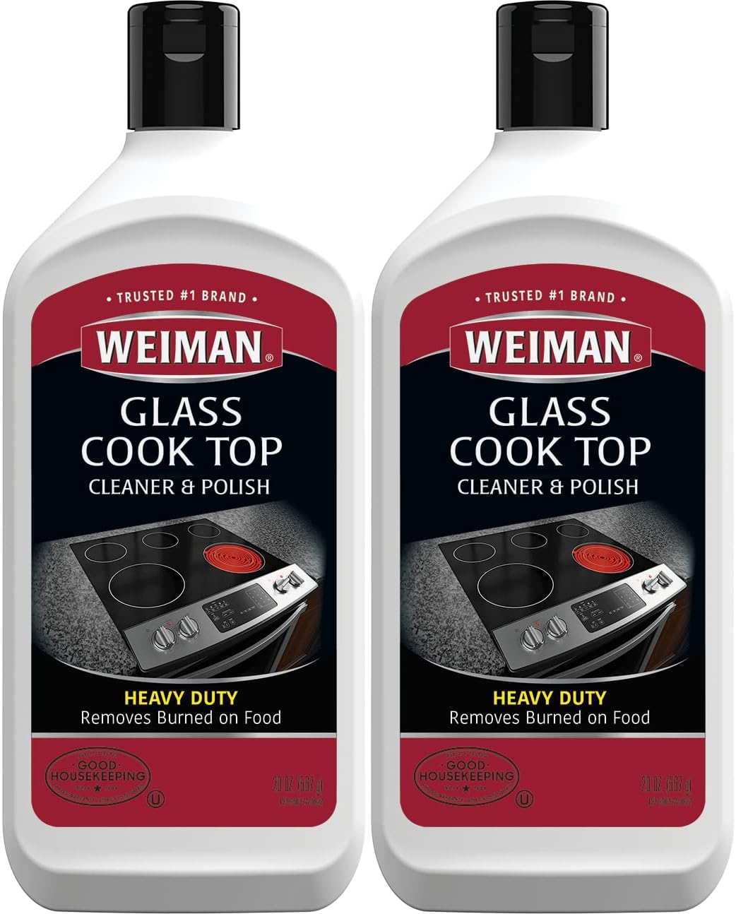 Weiman Non-Abrasive, No Scratch Induction Glass Ceramic Stove Cooktop Heavy Duty Cleaner and Polish, 20 Ounce