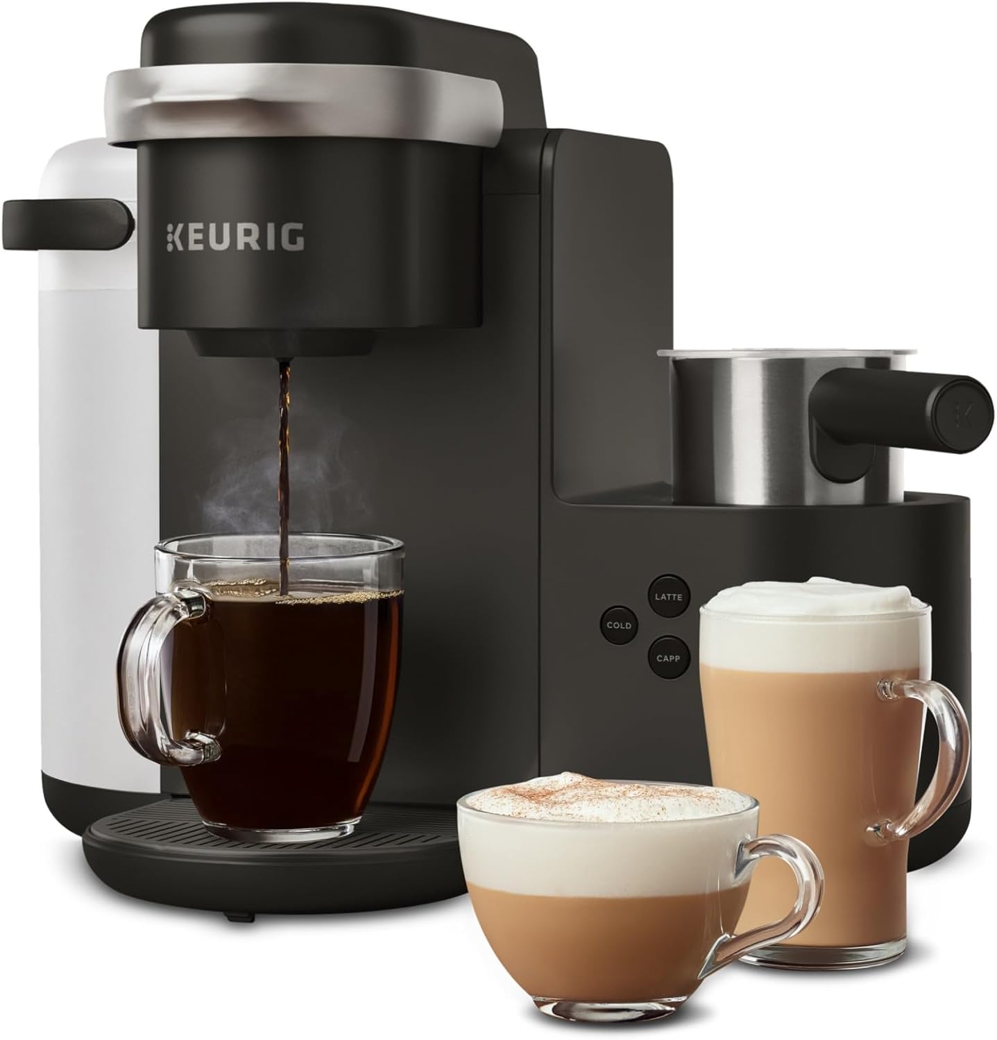 Keurig K-Cafe K-Duo Single Serve Coffee, Latte and Cappuccino Maker, 32 K-Cup Pods, Dark Charcoal