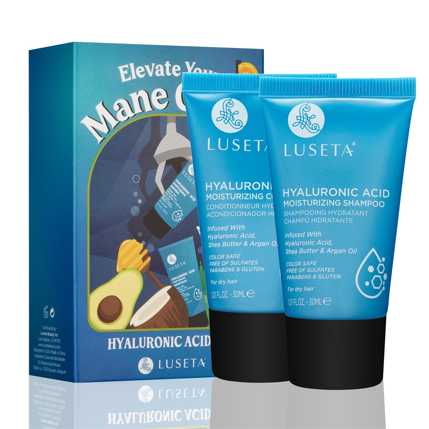 Luseta Biotin Shampoo and Conditioner for HairGrowth - Thickening Shampoo for Thinning Hair andHair Loss - Infused with Argan Oil to Repair DamagedDry Hair - Sulfate Free Paraben Free-2 x 16.9 fl oz