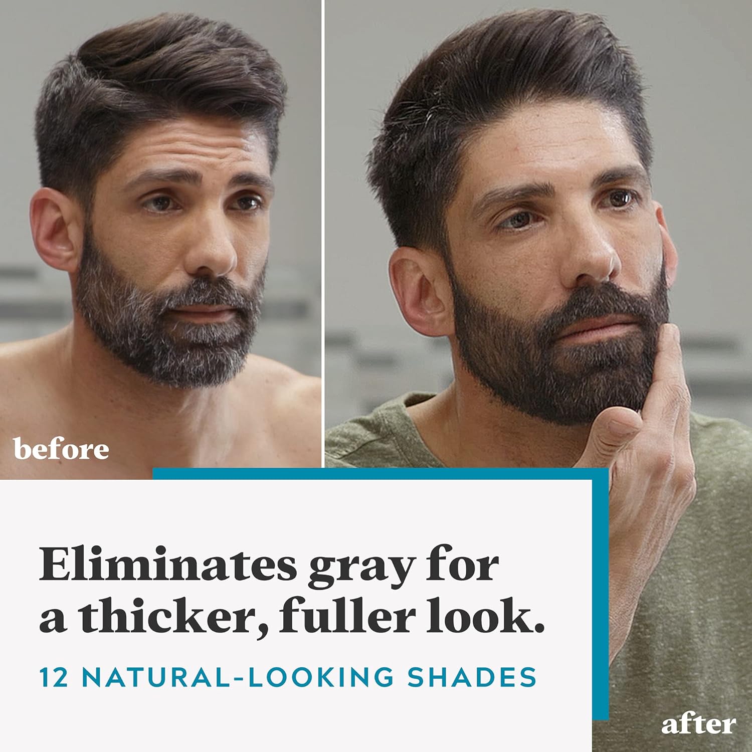 Just For Men Mustache & Beard, Beard Dye for Men with Brush Included for Easy Application, With Biotin Aloe and Coconut Oil for Healthy Facial Hair - Medium Brown, M-35, Pack of 1