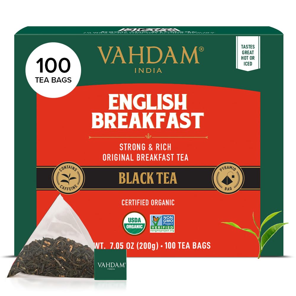 VAHDAM, Organic Turmeric Ginger Herbal Tea Bags (100 Pyramid Tea Bags) Caffeine Free, Non GMO, Gluten Free | 100% Pure Herbal Blend - Savory & Spicy | Plant-Based Tea Bags | Resealable Ziplock Pouch