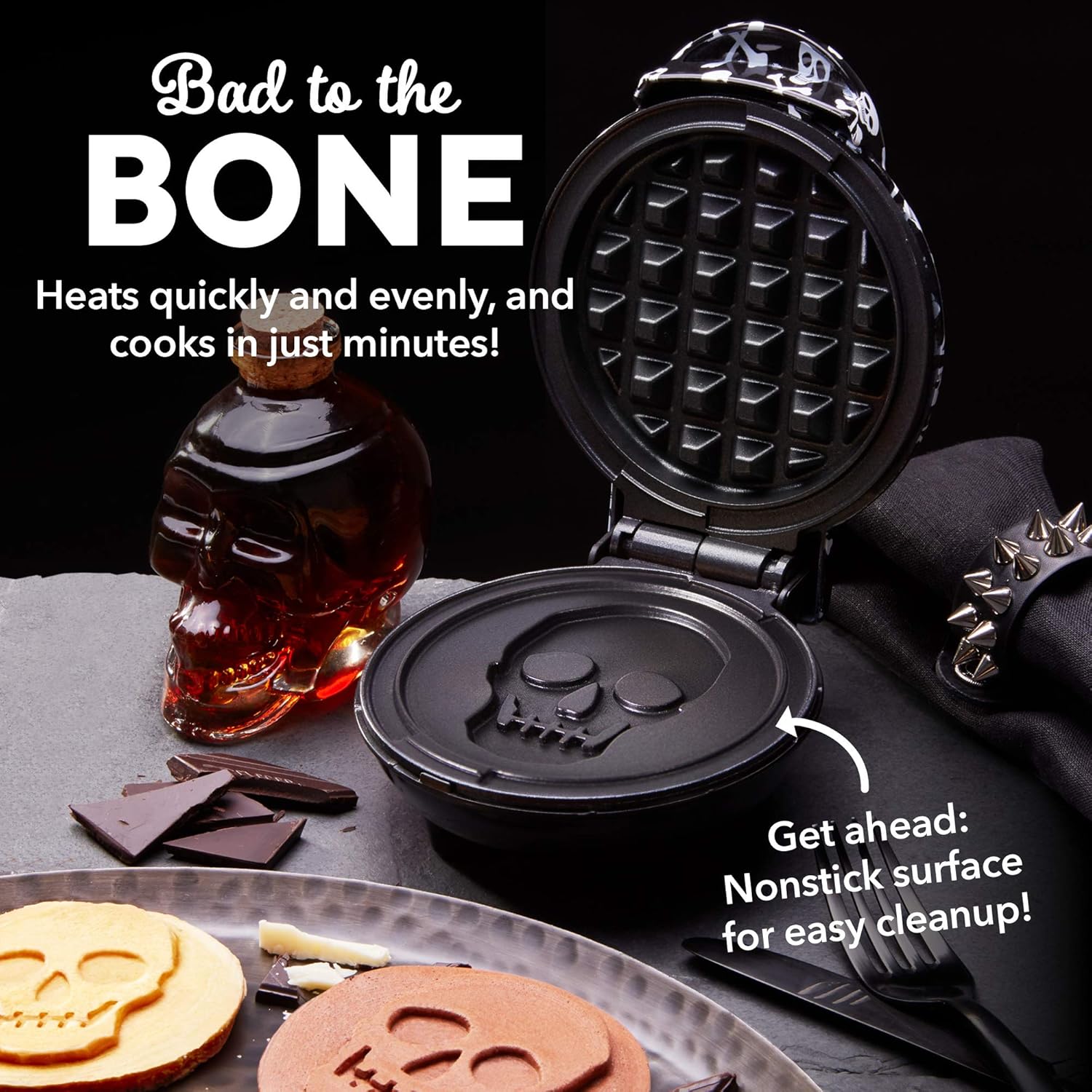 DASH Mini Waffle Maker - 4” Waffle Mold, Nonstick Waffle Iron with Quick Heat-Up, PTFE Nonstick Surface - Perfect Mini Waffle Maker for Kids and Families, Just Add Batter (Aqua)