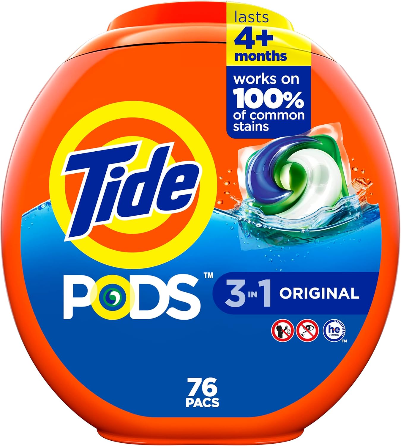 Tide PODS Laundry Detergent Pacs, Original Scent, 112 Count, Powerful 3-in-1 Clean in one Step, HE Compatible