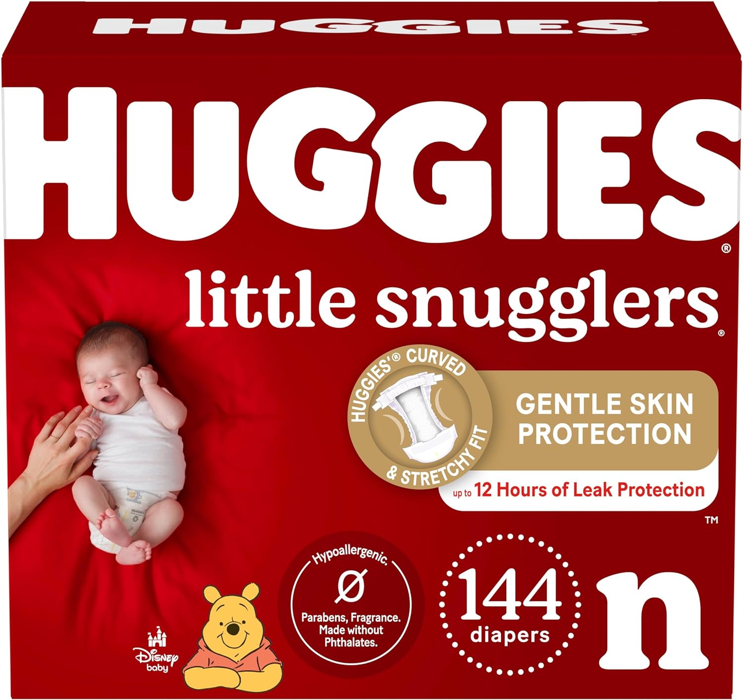 Huggies Size 1 Diapers, Little Snugglers Diapers, Size 1 (8-14 lbs), 198 Ct (6 packs of 33)