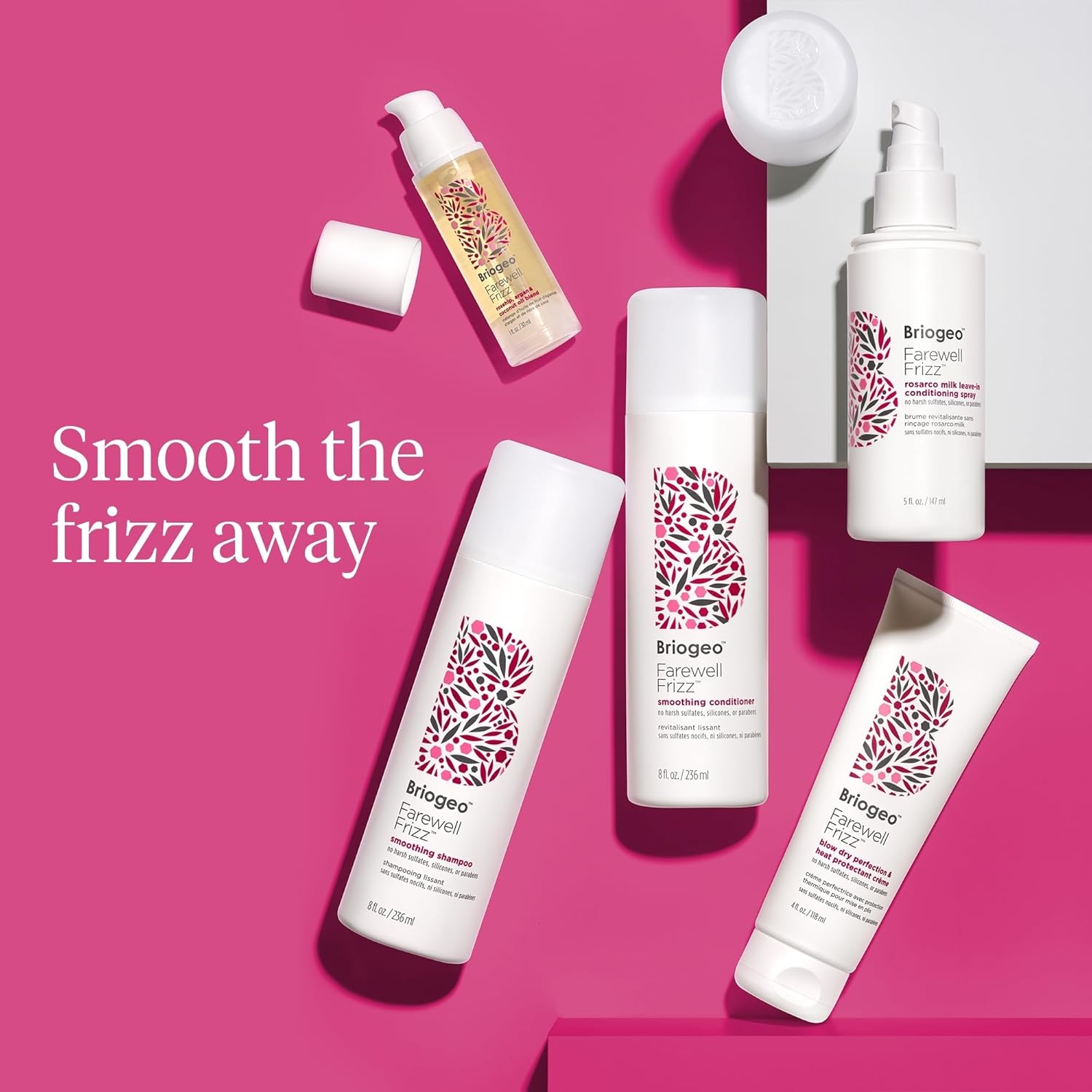 Briogeo Farewell Frizz Conditioner Spray - Anti-Frizz Treatment for Curly, Straight or Wavy Hair with Argan Oil and Detangling Benefits