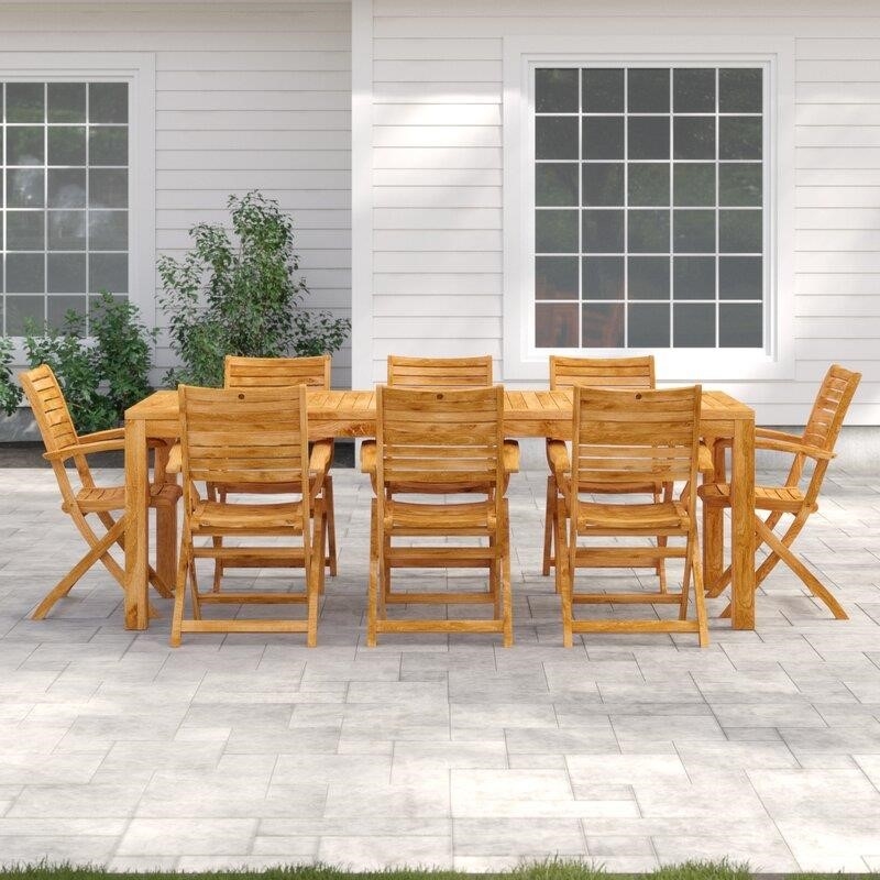 Decastro Rectangular 8 - Person 87'' Long Teak Dining Set