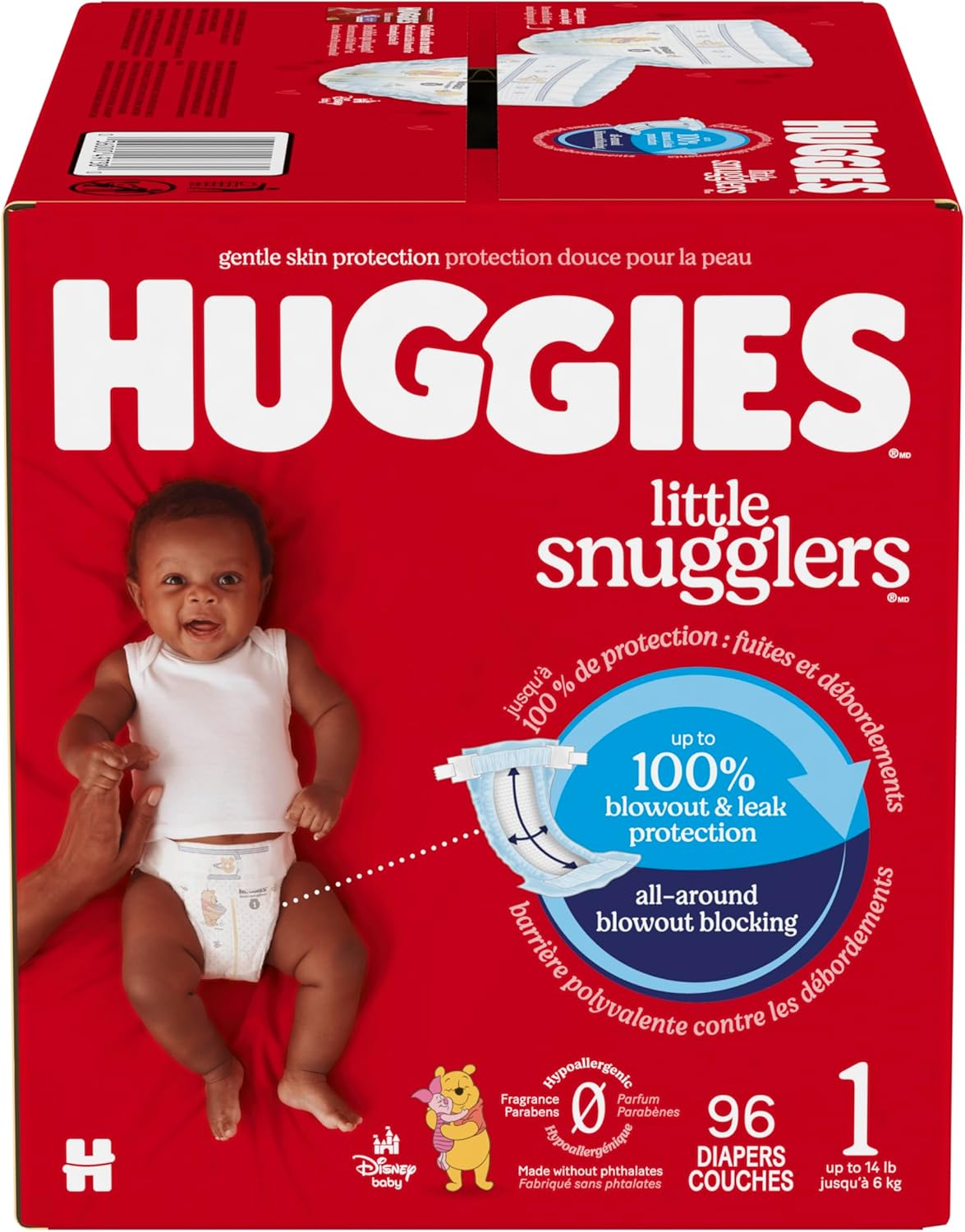 Huggies Size 1 Diapers, Little Snugglers Diapers, Size 1 (8-14 lbs), 198 Ct (6 packs of 33)