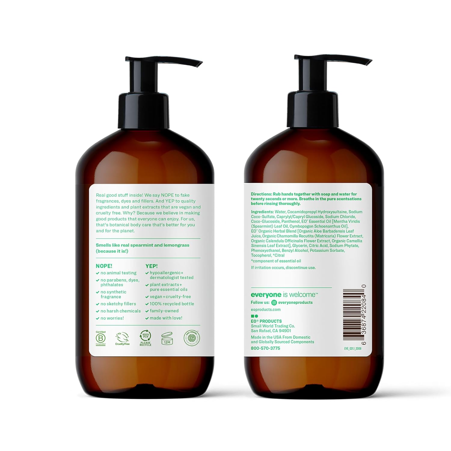 Everyone Liquid Hand Soap, 12.75 Ounce (Pack of 3), Meyer Lemon and Mandarin, Plant-Based Cleanser with Pure Essential Oils