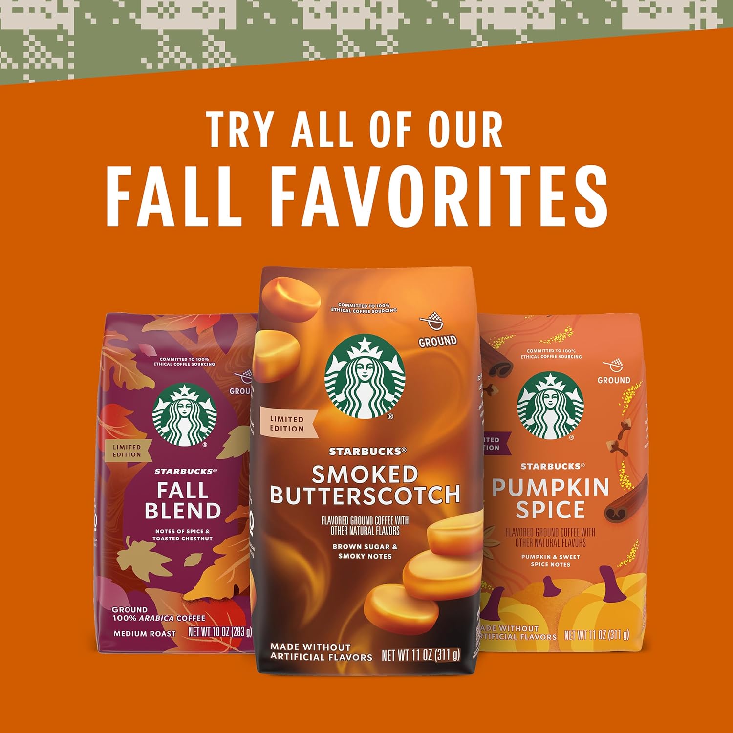 Starbucks Ground Coffee, Medium Roast Coffee, Pike Place Roast, 100% Arabica, 1 Bag (28 Oz)