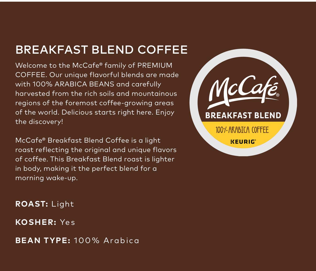 McCafe Premium Roast, Single-Serve Keurig K-Cup Pods, Medium Roast Coffee Pods Pods, 84 Count