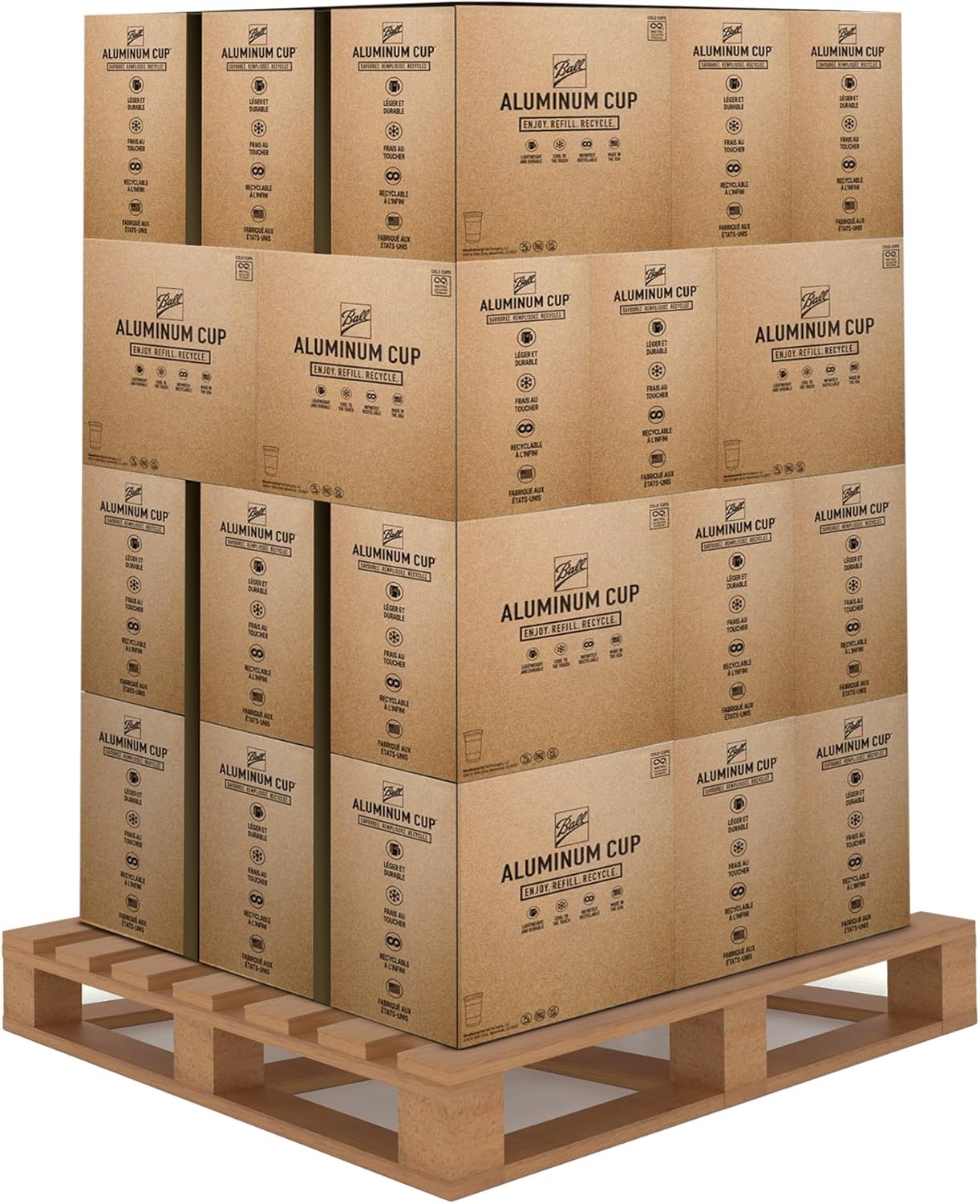 Ball Aluminum Cup Recyclable Party Cups, 20 oz. Cup, 30 Cups Per Pack