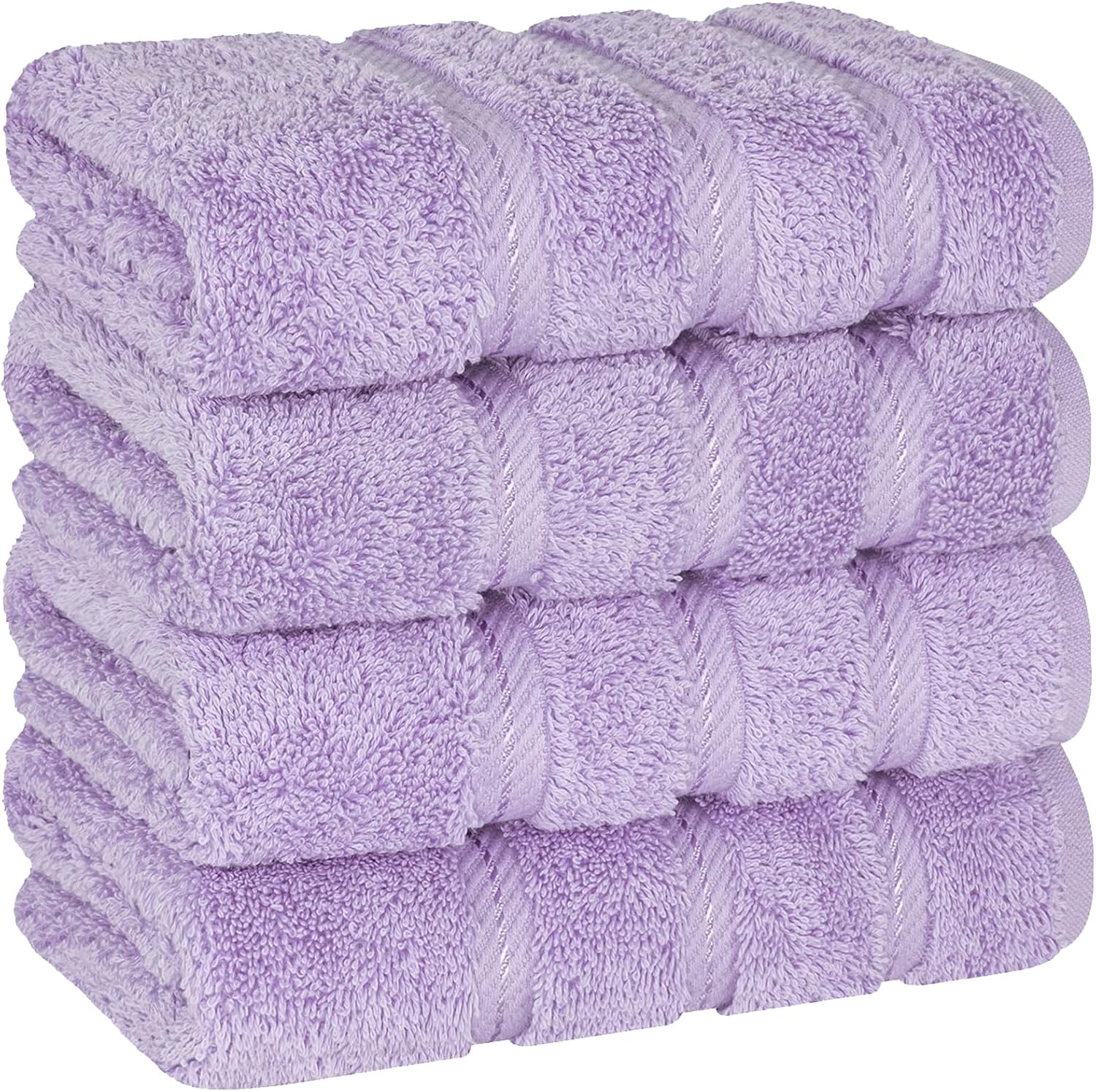 American Soft Linen Luxury 6 Piece Towel Set, 2 Bath Towels 2 Hand Towels 2 Washcloths, 100% Cotton Turkish Towels for Bathroom, Light Grey Towel Sets
