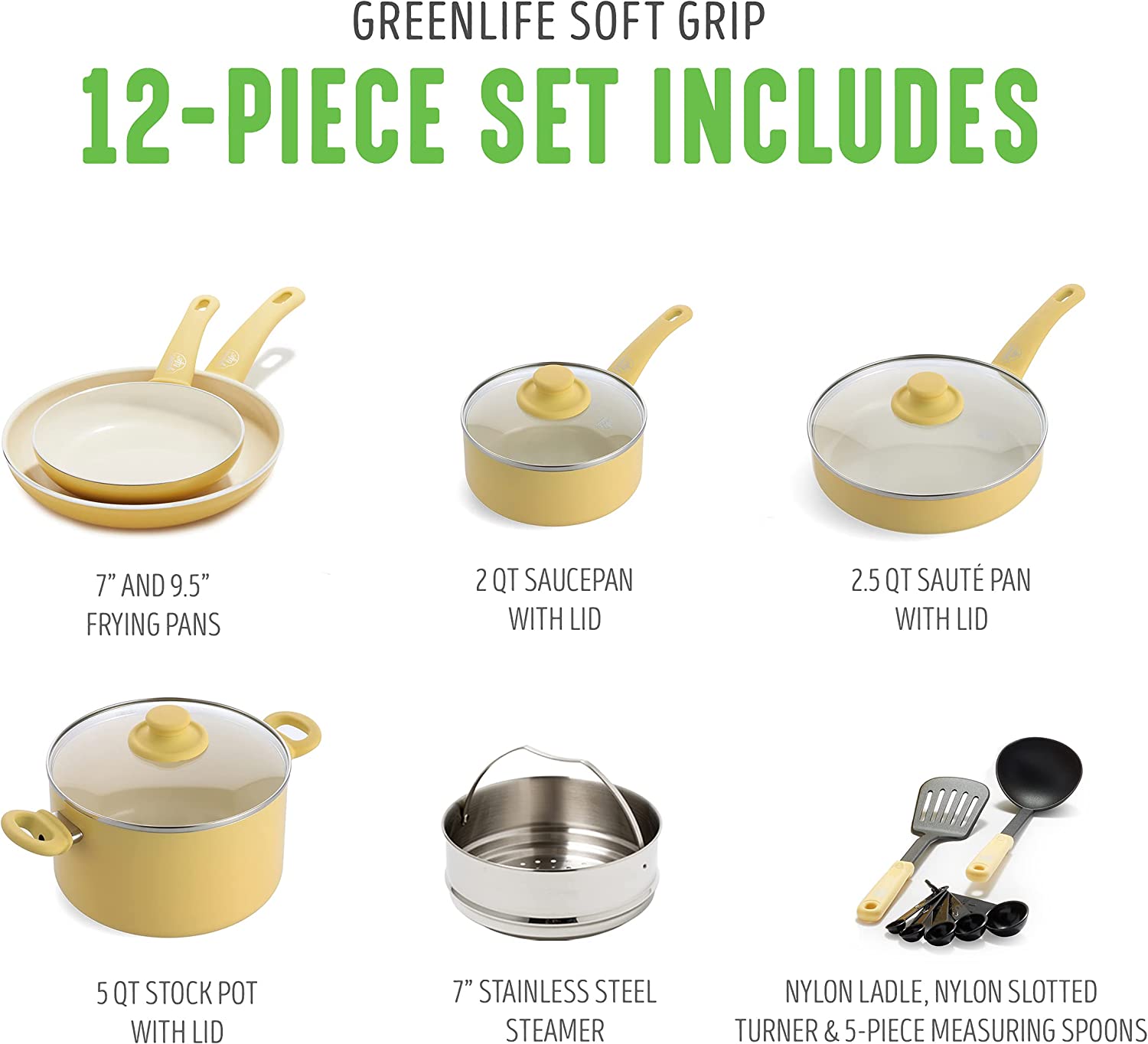 Ceramic non-stick 12-piece pan set