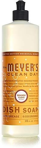 MRS. MEYER'S CLEAN DAY Liquid Dish Soap, Biodegradable Formula, Basil, 16 fl. oz - Pack of 3