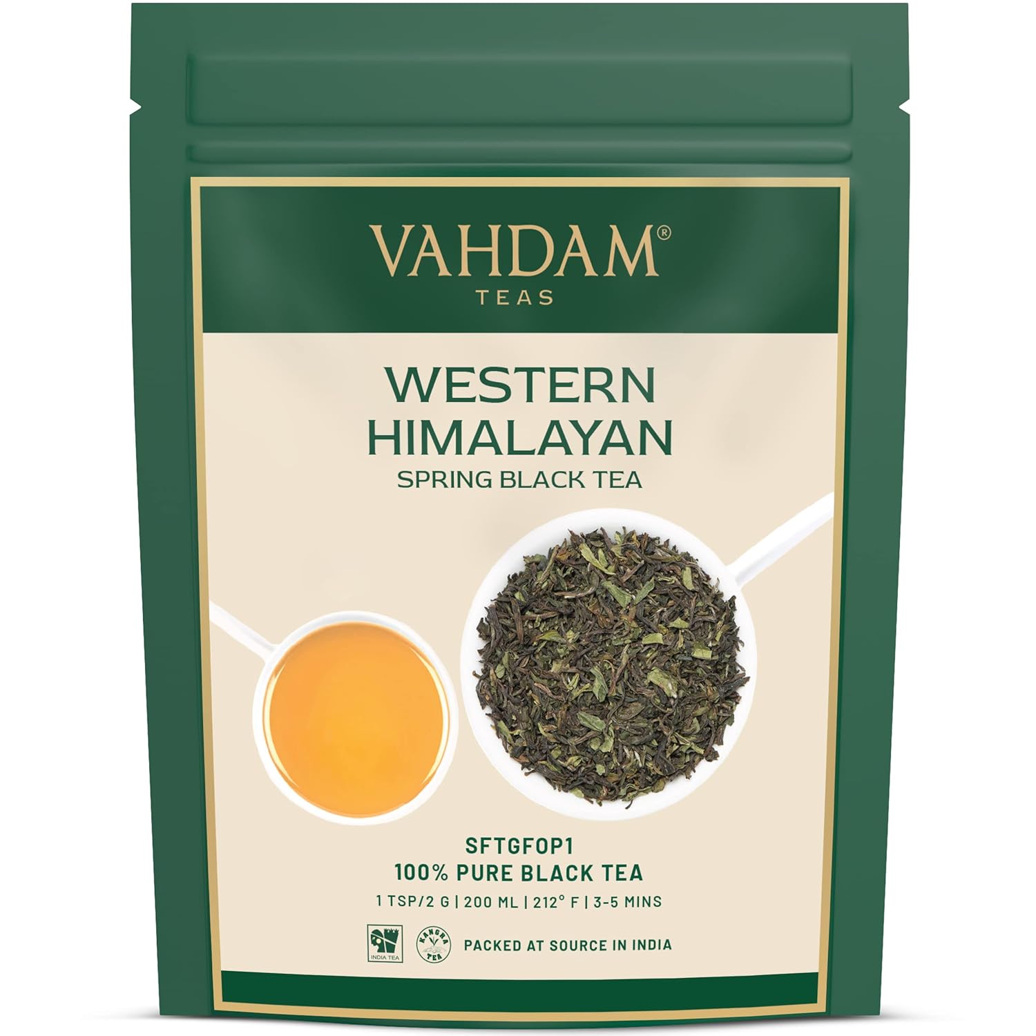 VAHDAM, Organic Turmeric Ginger Herbal Tea Bags (100 Pyramid Tea Bags) Caffeine Free, Non GMO, Gluten Free | 100% Pure Herbal Blend - Savory & Spicy | Plant-Based Tea Bags | Resealable Ziplock Pouch
