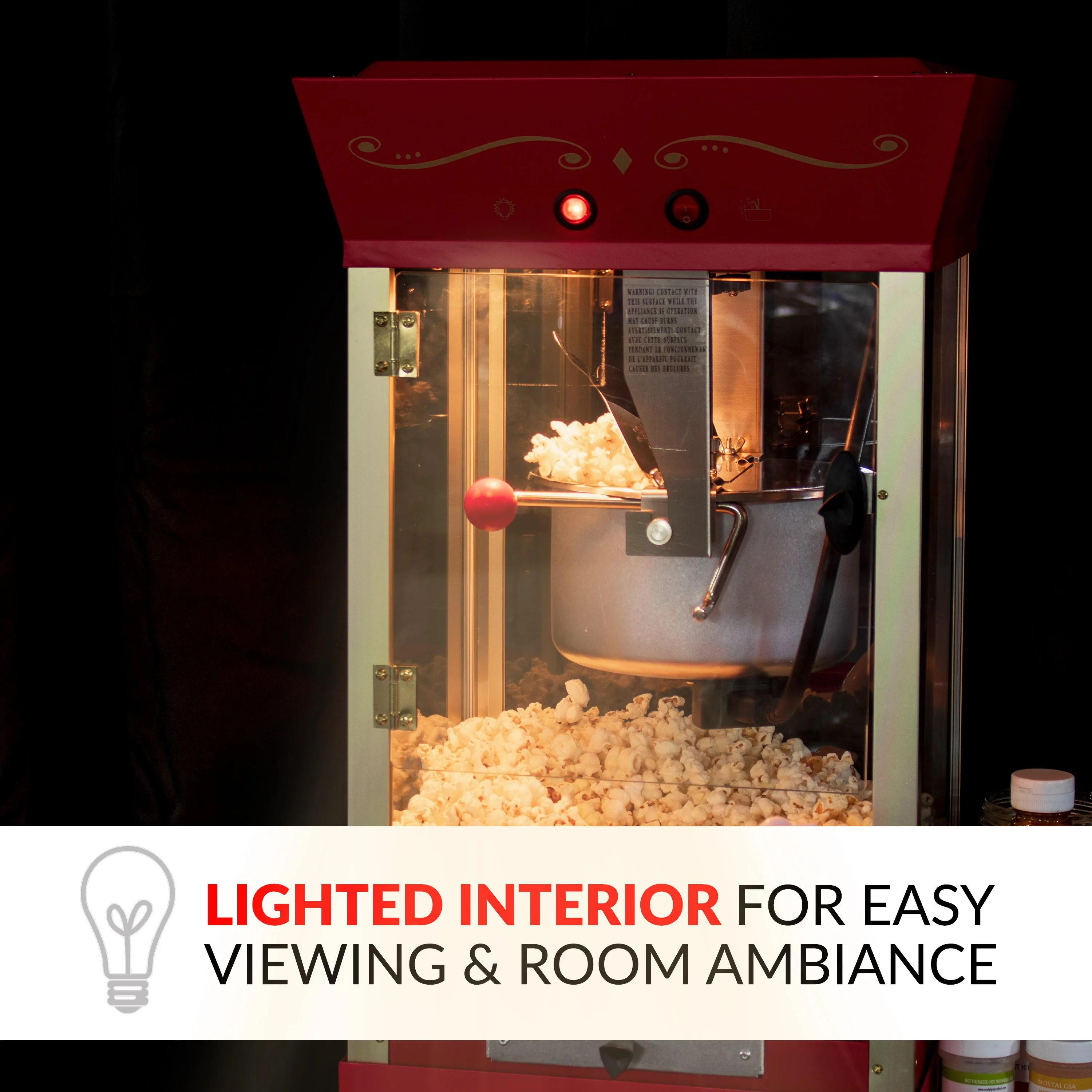 Vintage Professional Popcorn Cart - NEW 8-Ounce Kettle - 53 Inches Tall