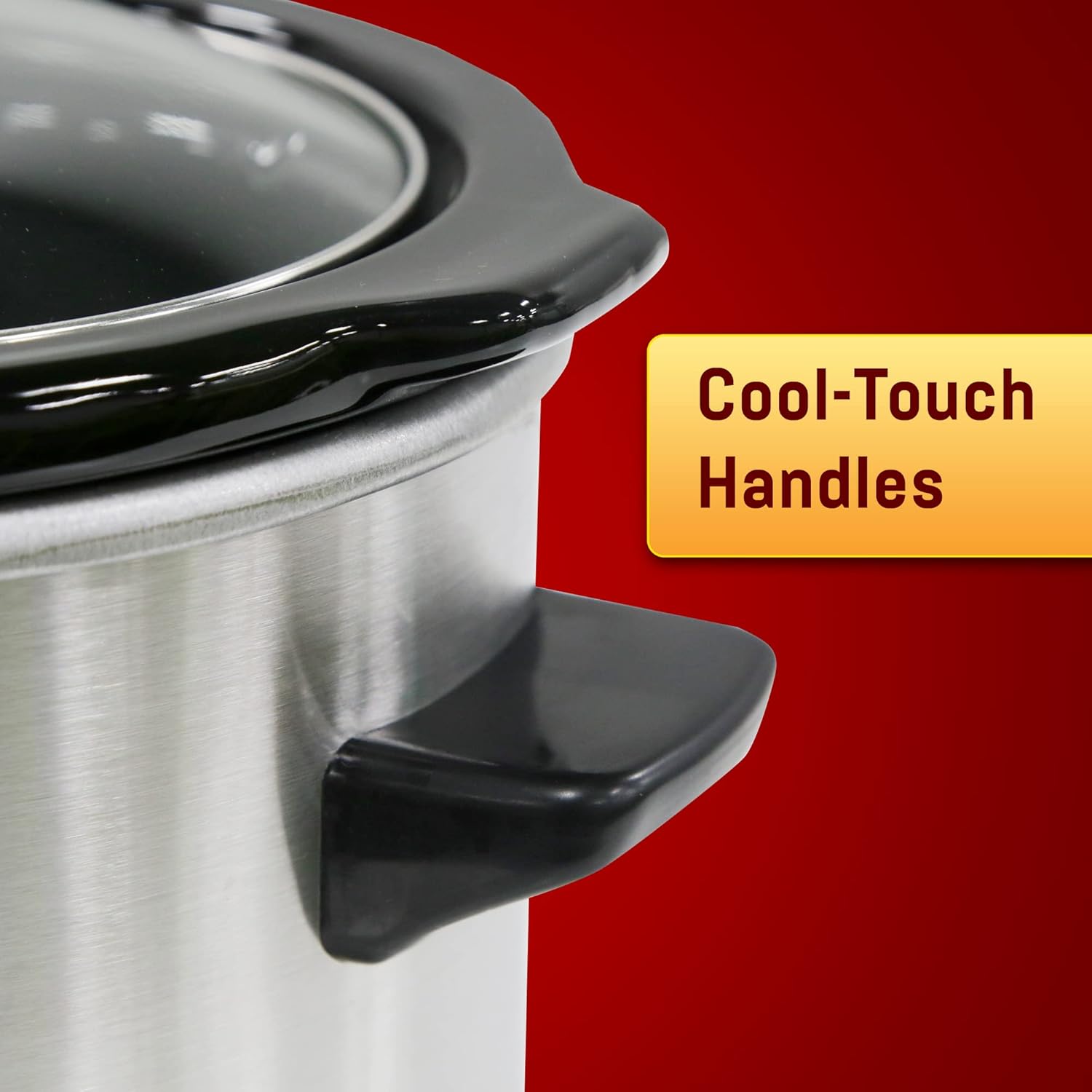 Elite Gourmet MST-250XS Electric Slow Cooker Ceramic Pot, Adjustable Temp, Entrees, Sauces, Stews & Dips, Dishwasher Safe Glass Lid & Crock, 1.5 Quart, Stainless Steel