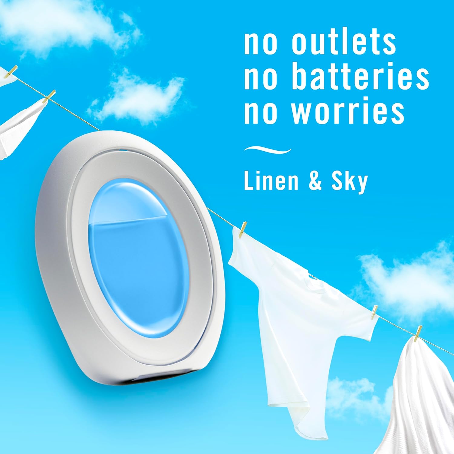 Febreze Small Spaces Air Freshener Linen & Sky, .25 fl. oz., Pack of 4