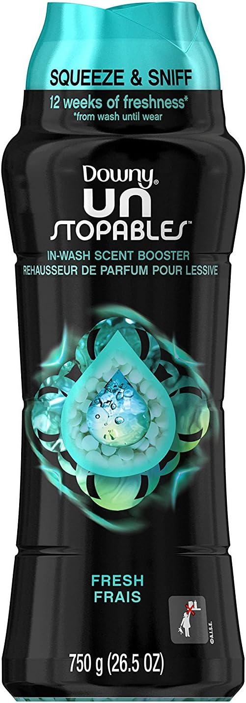 Downy Unstopables In Wash Scent Booster Beads, Fresh Scent, 24 oz, Downy Scent Booster Beads, Unstoppable Laundry Beads, Odor Protection