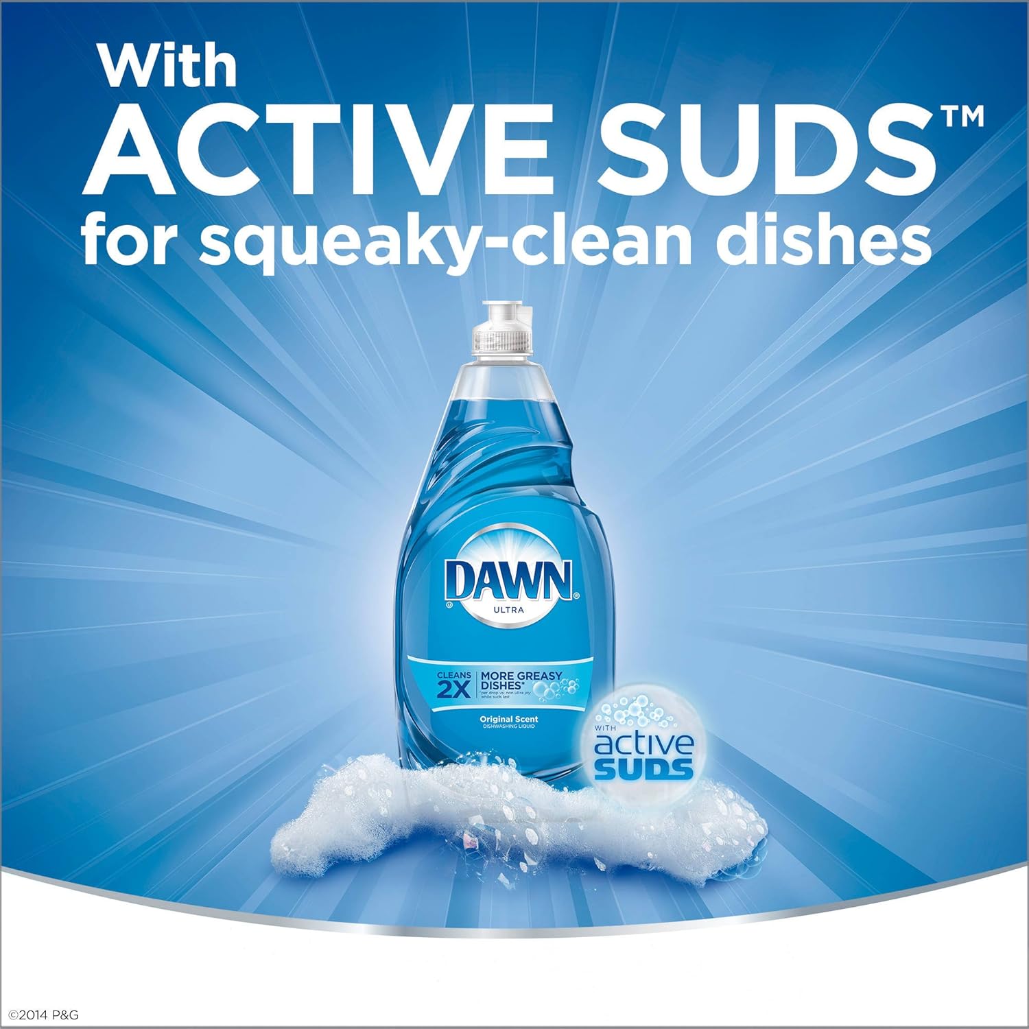 Dawn Dish Soap Squeeze Bottle, EZ-Squeeze Platinum Dish Soap Liquid+Non-Scratch Sponges for Dishes,Refreshing Rain,Includes 3x18oz Bottles+2 Sponges