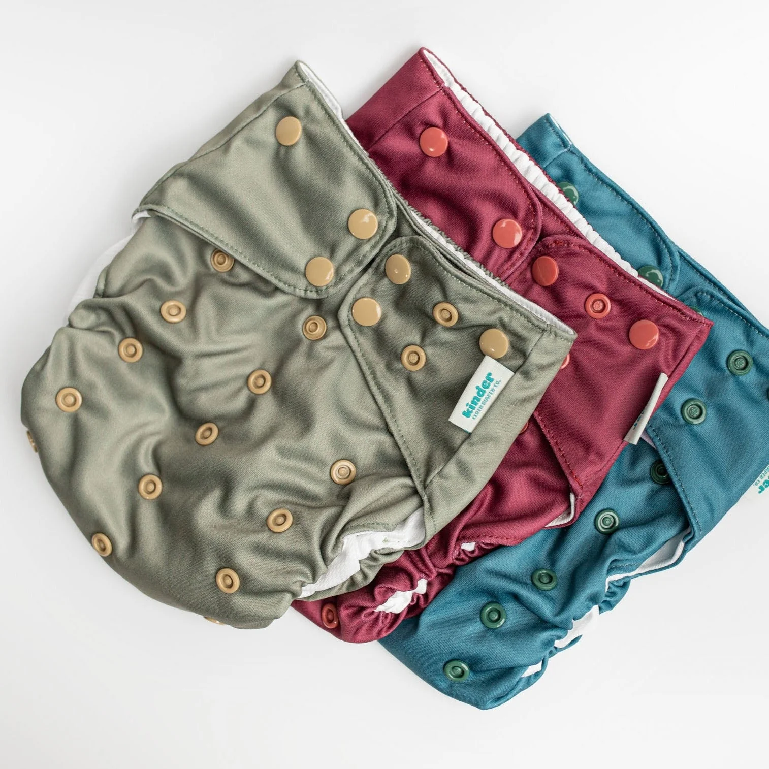 Kinder Cloth Diaper Co. Set of 3 Reusable Swim Diapers with Athletic Wicking Jersey (7-60lbs)