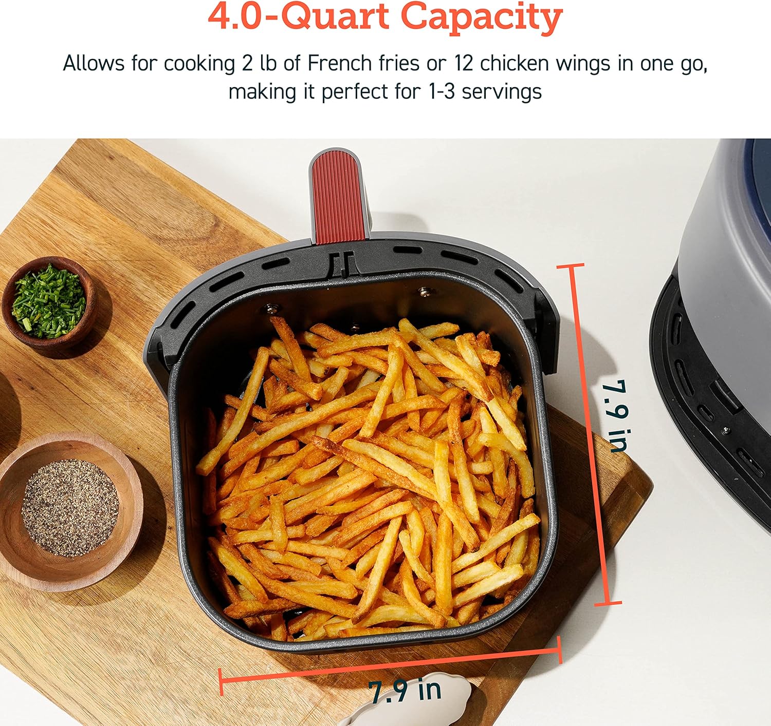 COSORI 2.1Qt Air Fryer, Small 4-in-1 Air Fryer Perfect for Simple Meals and Snack, Easy to Leftover Food to Crispy, 97% Less Oil, 30 In-App Recipes, Nonstick & Dishwasher Safe Basket