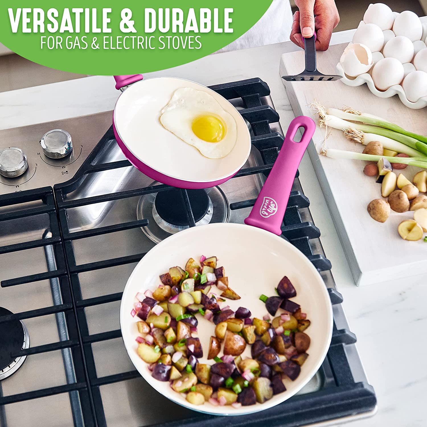 Ceramic non-stick 12-piece pan set