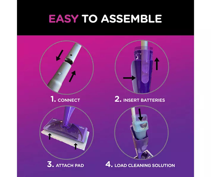 Swiffer WetJet Mop Starter Kit (1 Spray Mop, 5 Mopping Pads, 1 Floor Cleaner Liquid Solution)