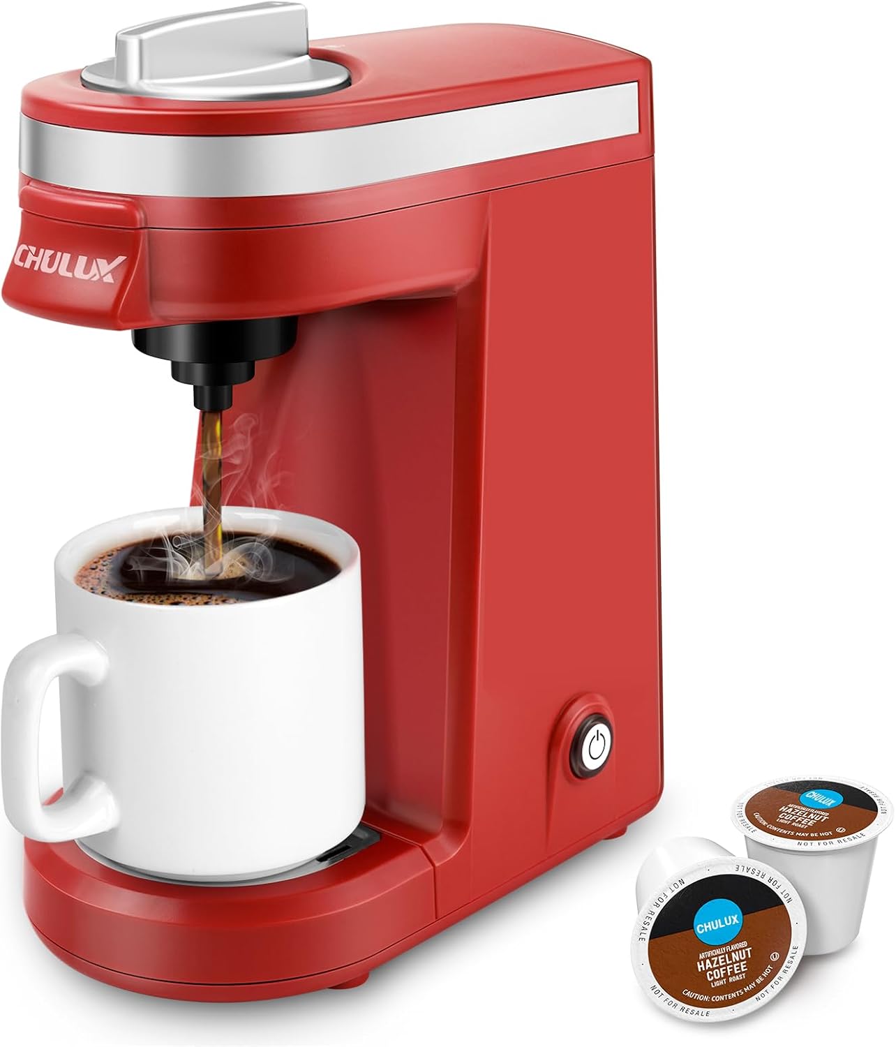 CHULUX Single Serve Coffee Maker for K Capsule and Ground Coffee, Single Cup Coffee Machine, Black