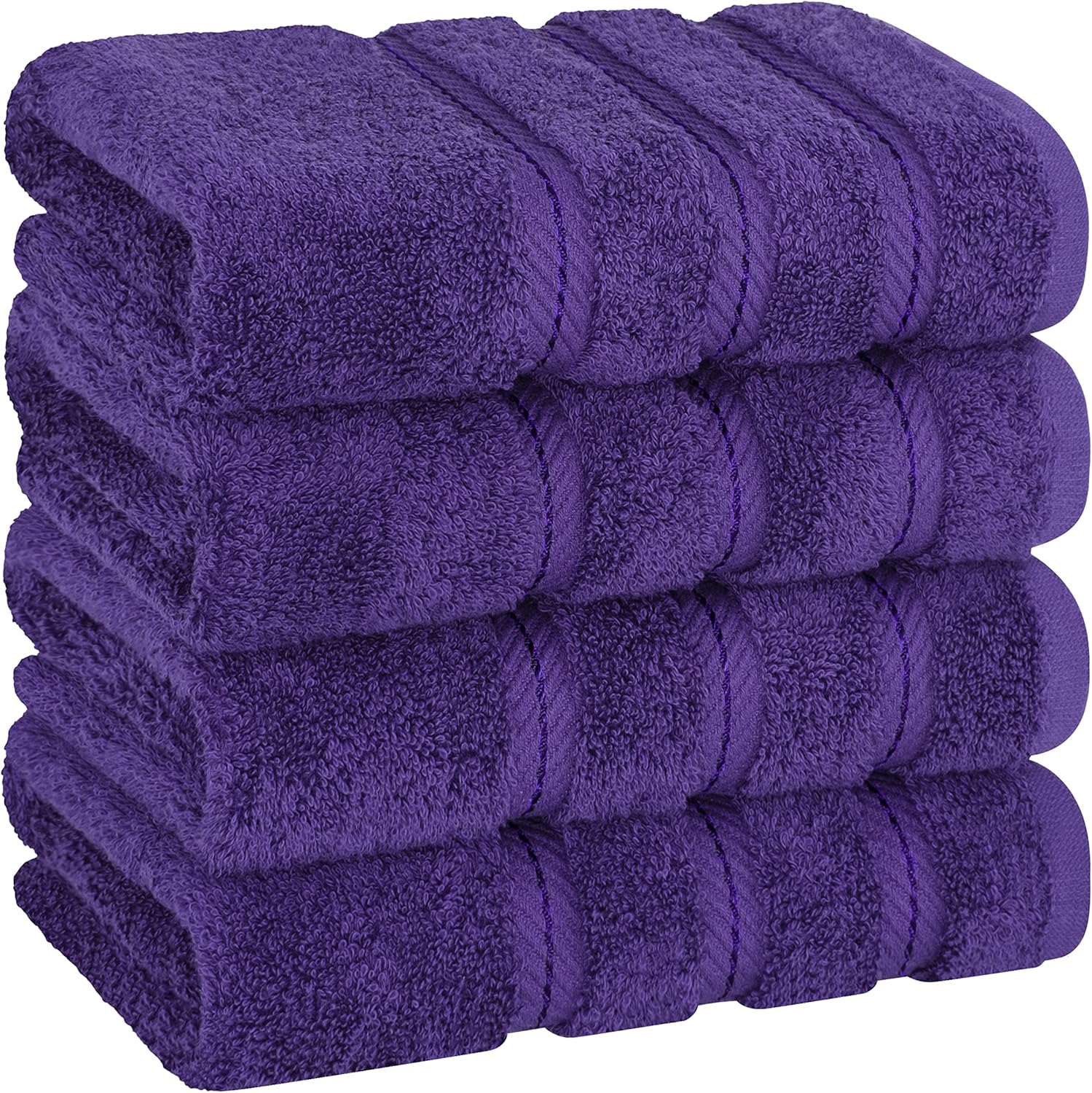 American Soft Linen Luxury 6 Piece Towel Set, 2 Bath Towels 2 Hand Towels 2 Washcloths, 100% Cotton Turkish Towels for Bathroom, Light Grey Towel Sets