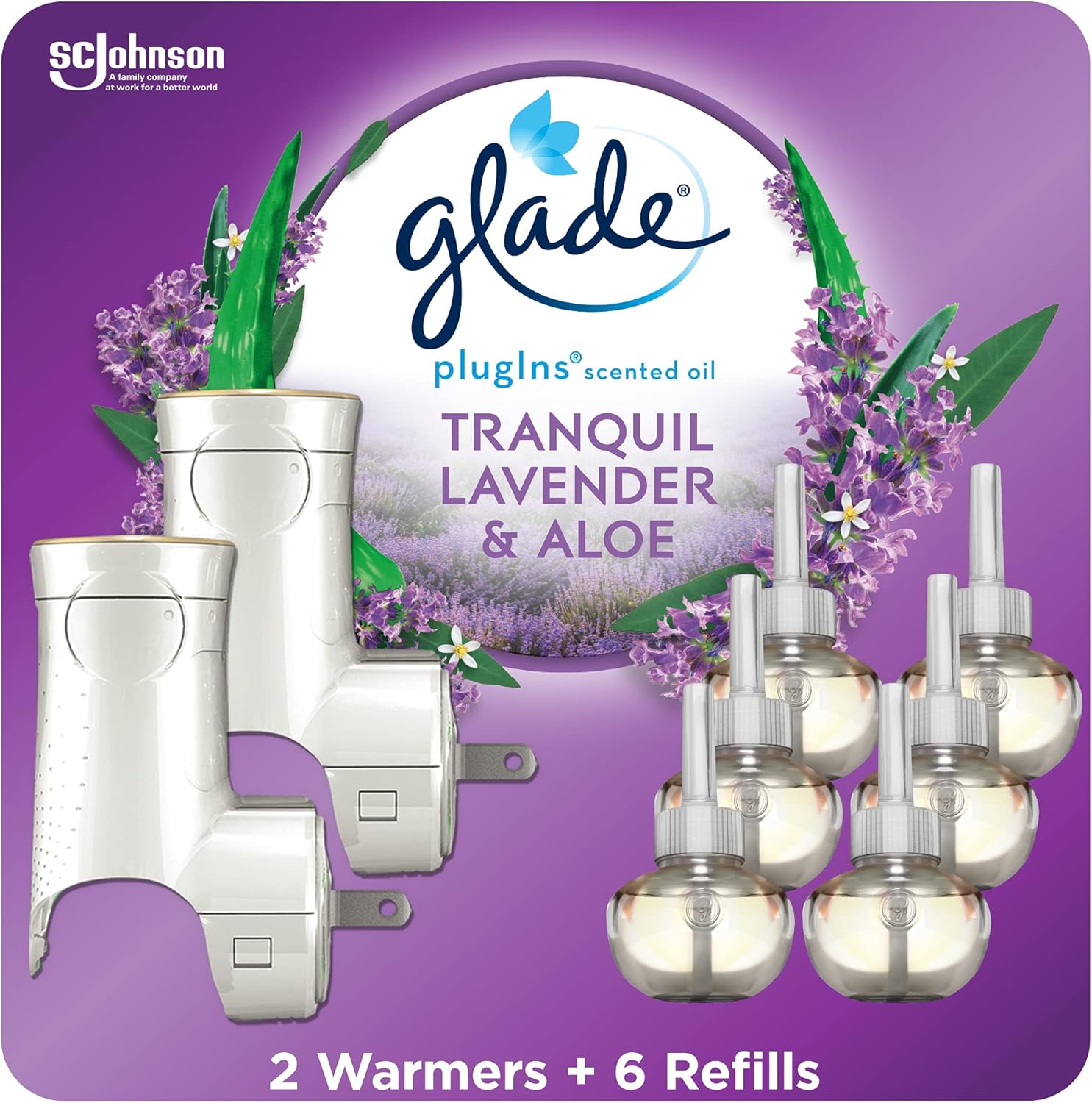 Glade PlugIns Air Freshener Starter Kit, Scented and Essential Oils for Home and Bathroom, Clean Linen, 4.02 Fl Oz, 2 Warmers and 6 Refills