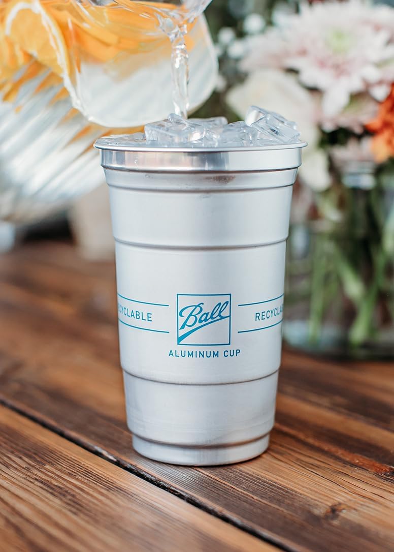 Ball Aluminum Cup Recyclable Party Cups, 20 oz. Cup, 30 Cups Per Pack