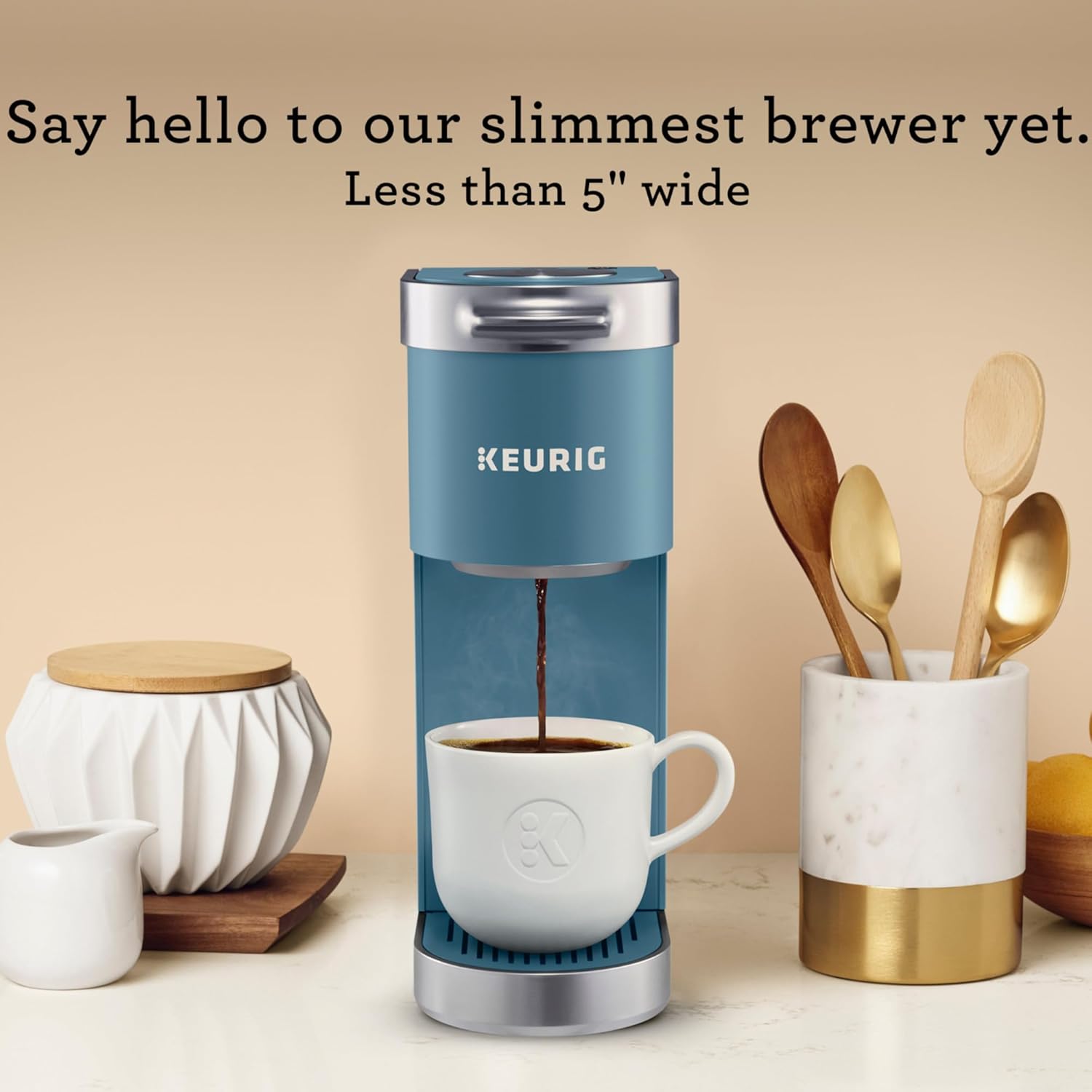 Keurig K-Mini Plus Single Serve K-Cup Pod Coffee Maker, with 6 to 12oz Brew Size, Stores up to 9 K-Cup Pods, Travel Mug Friendly, Matte Black