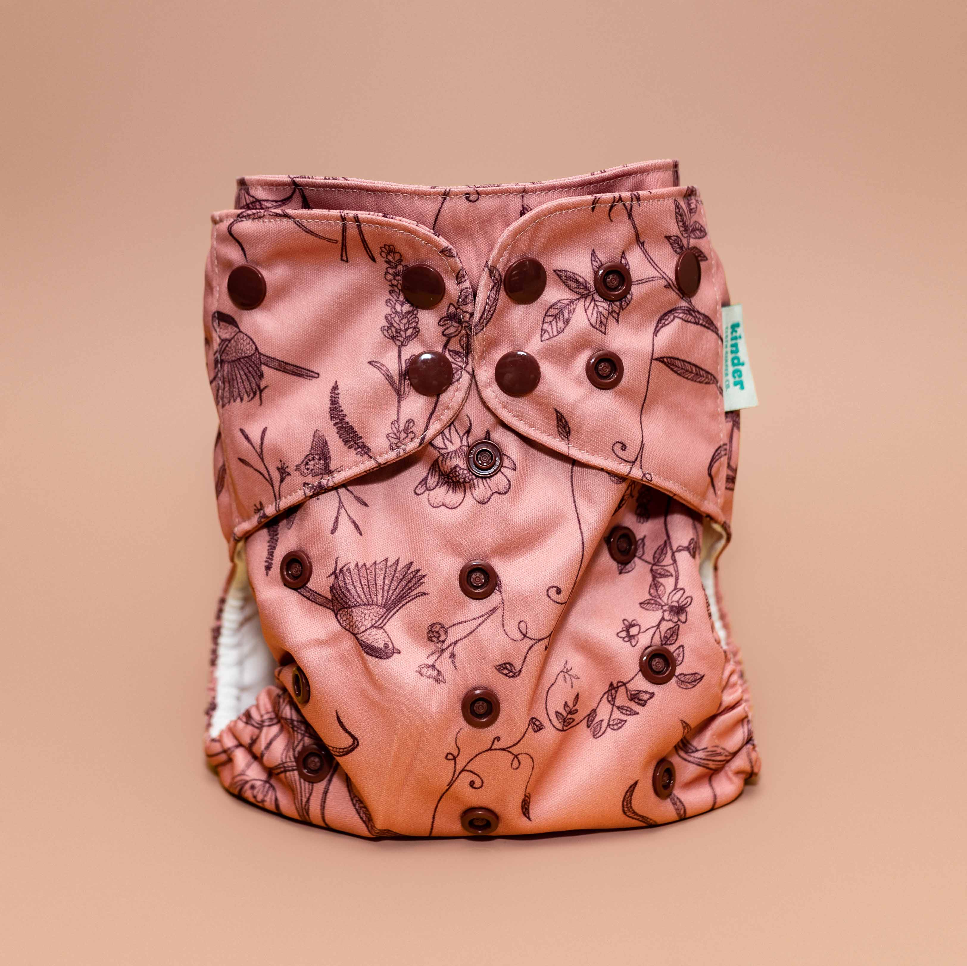 Kinder Cloth Diaper Co. Botanicals Patterned Pocket Cloth Diaper with Athletic Wicking Jersey