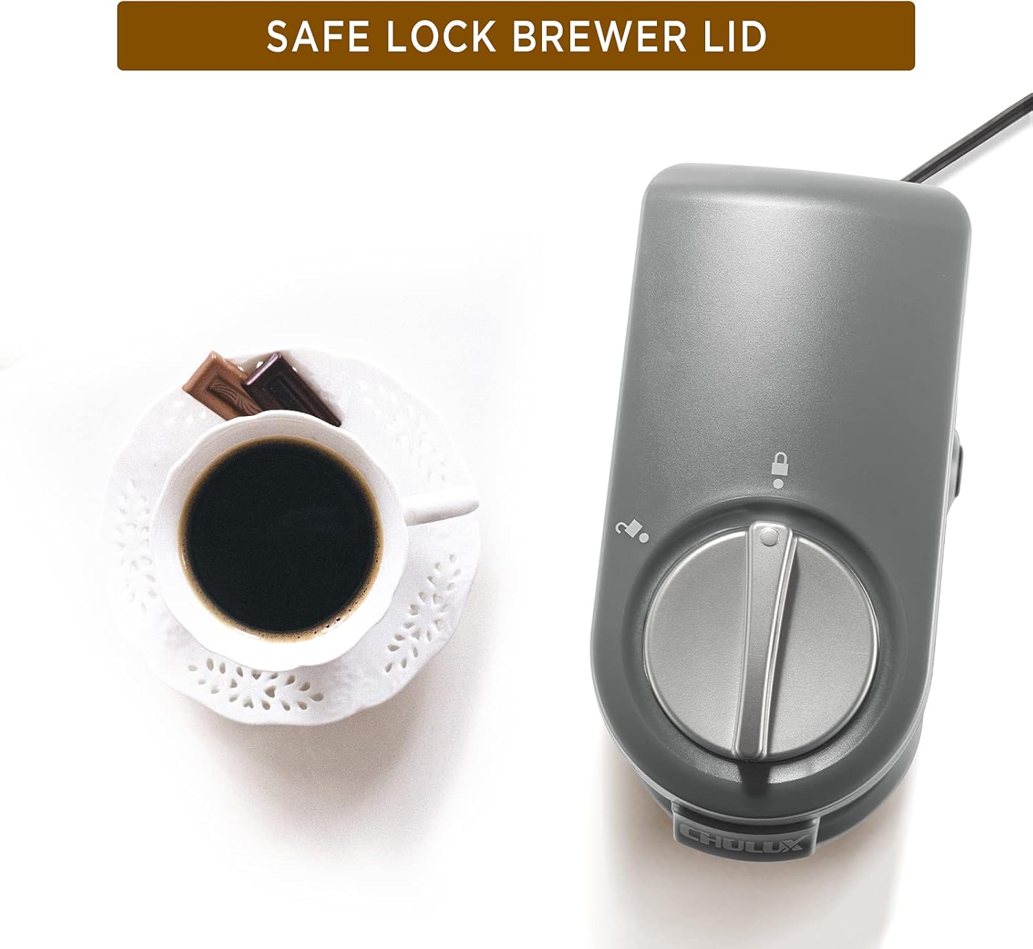 CHULUX Single Serve Coffee Maker for K Capsule and Ground Coffee, Single Cup Coffee Machine, Black